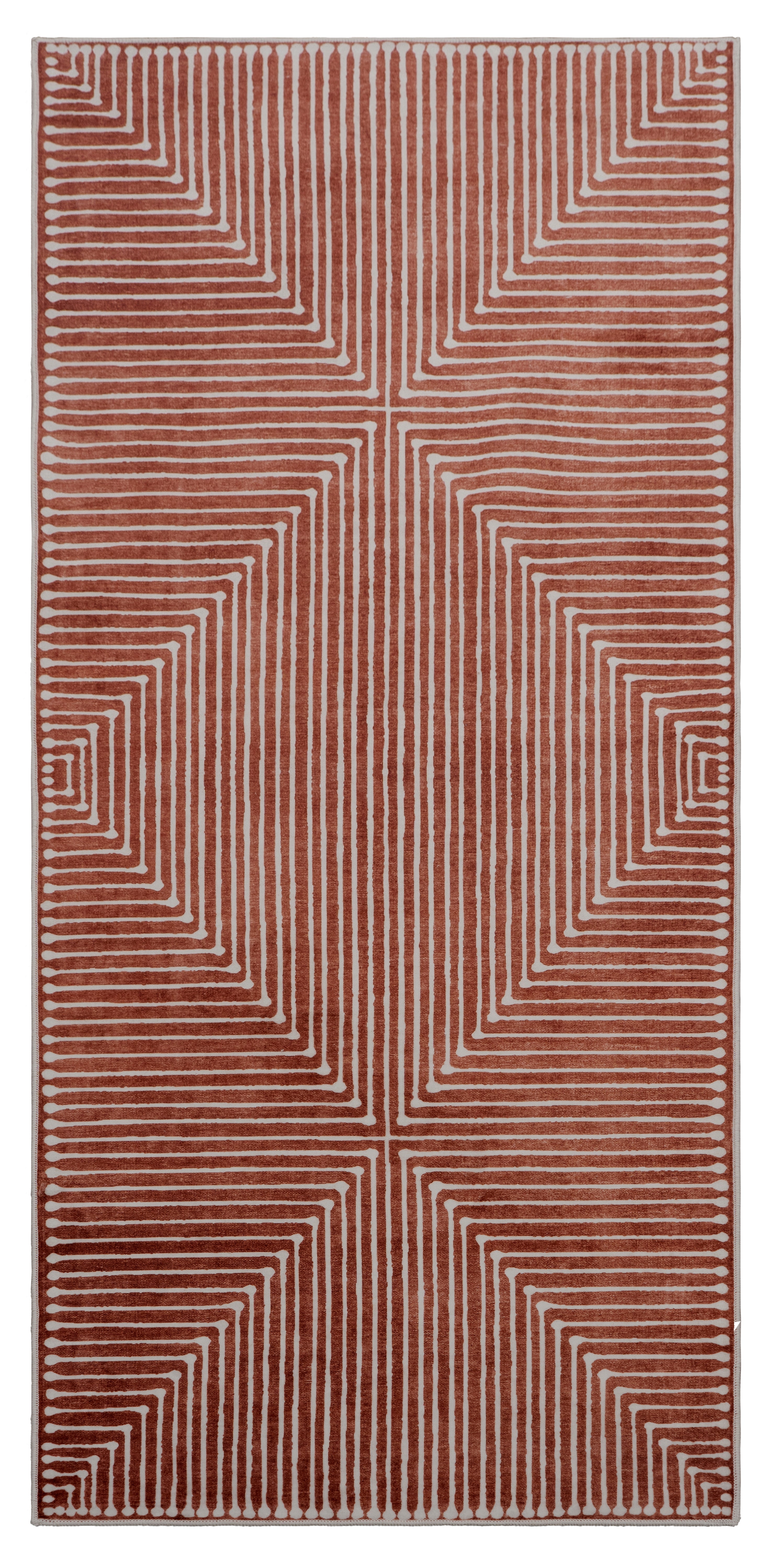 GLN Rugs Knidos - Machine Washable Area Rug - Beige/Orange Home Rug