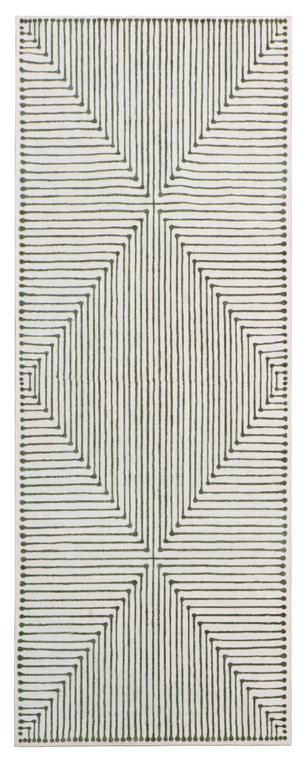 GLN Rugs Milet - Machine Washable Area Rug - Green/Beige Home Rug