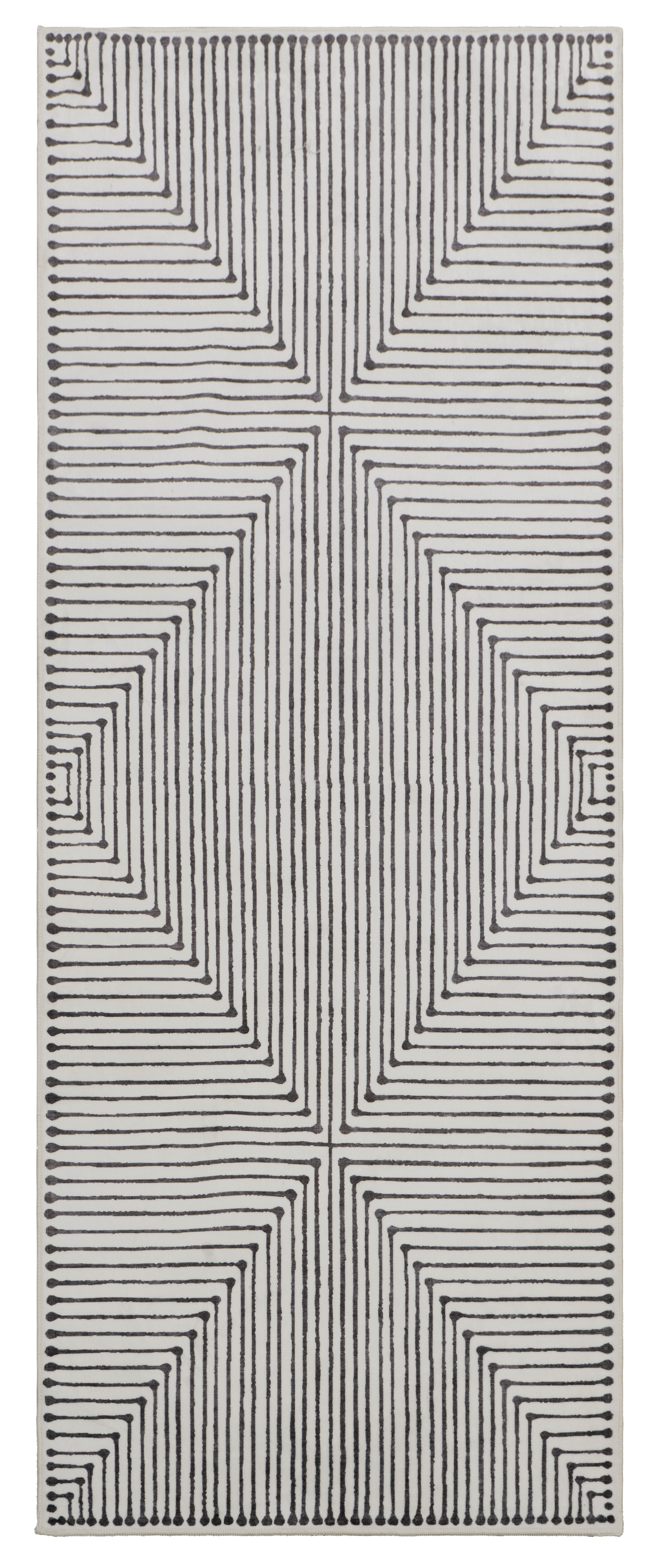 GLN Rugs Nysa - Machine Washable Area Rug - Black/Beige Home Rug