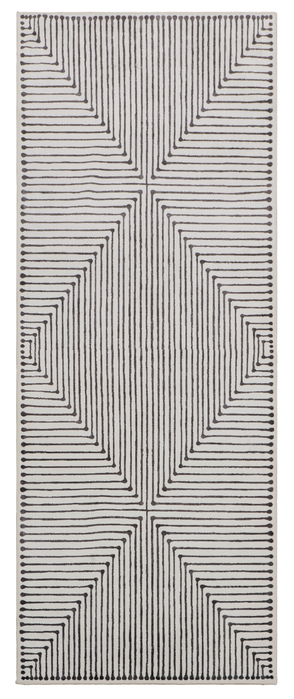 GLN Rugs Nysa - Machine Washable Area Rug - Black/Beige Home Rug