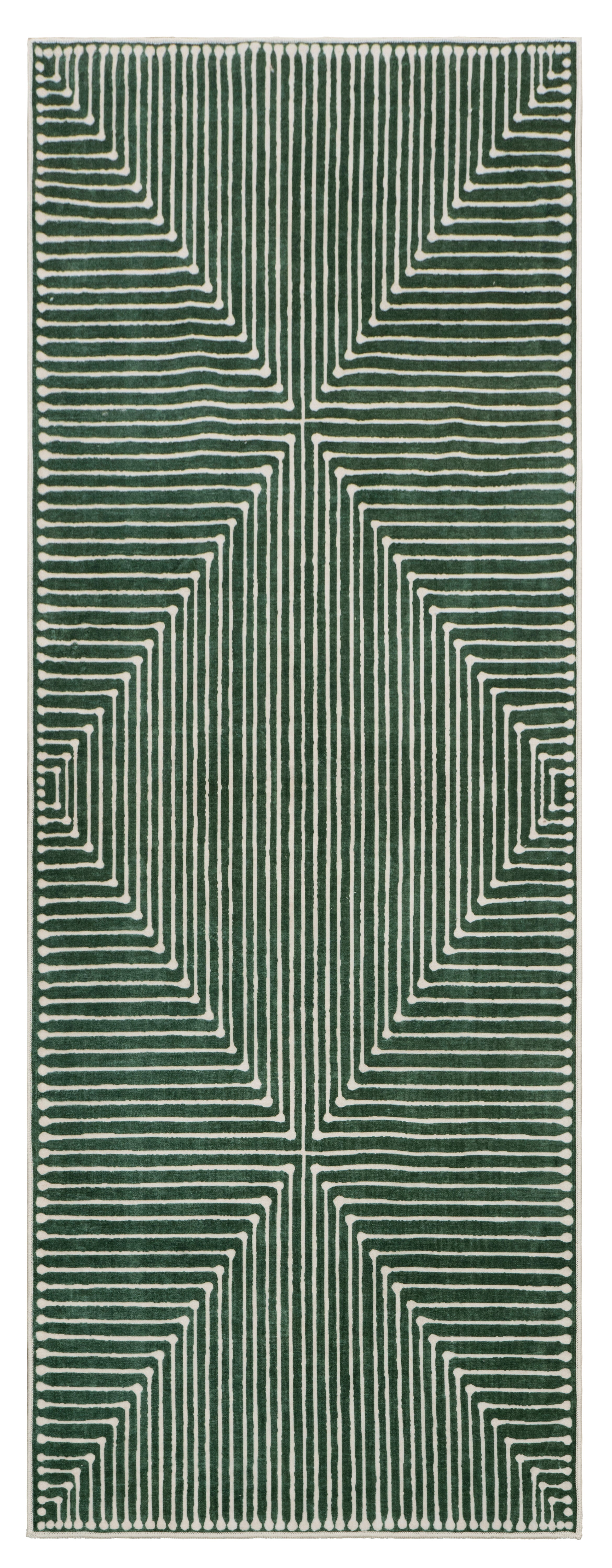 GLN Rugs Priene - Machine Washable Area Rug - Beige/Green Home Rug