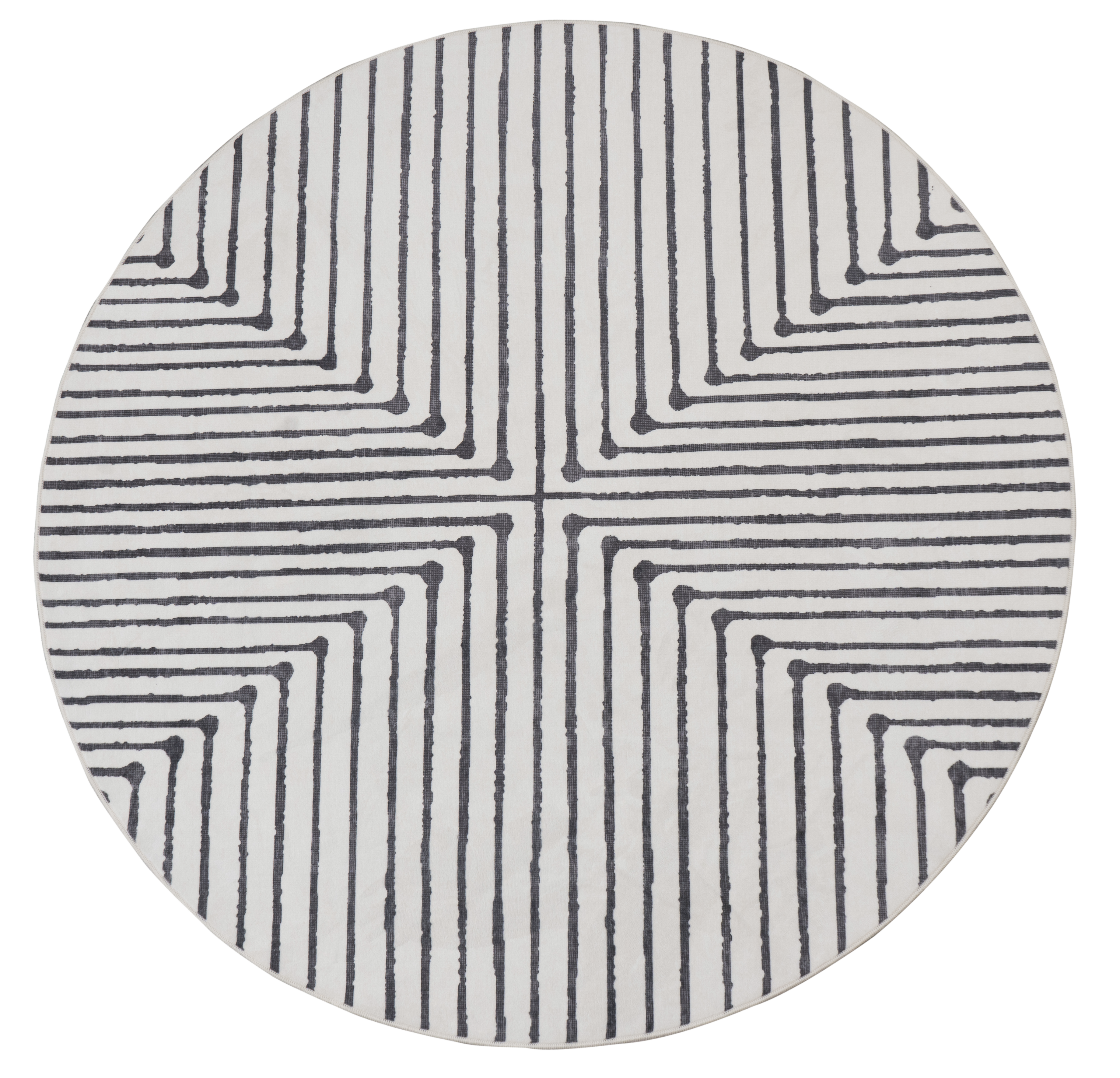 GLN Rugs Nysa - Machine Washable Area Rug - Black/Beige Home Rug