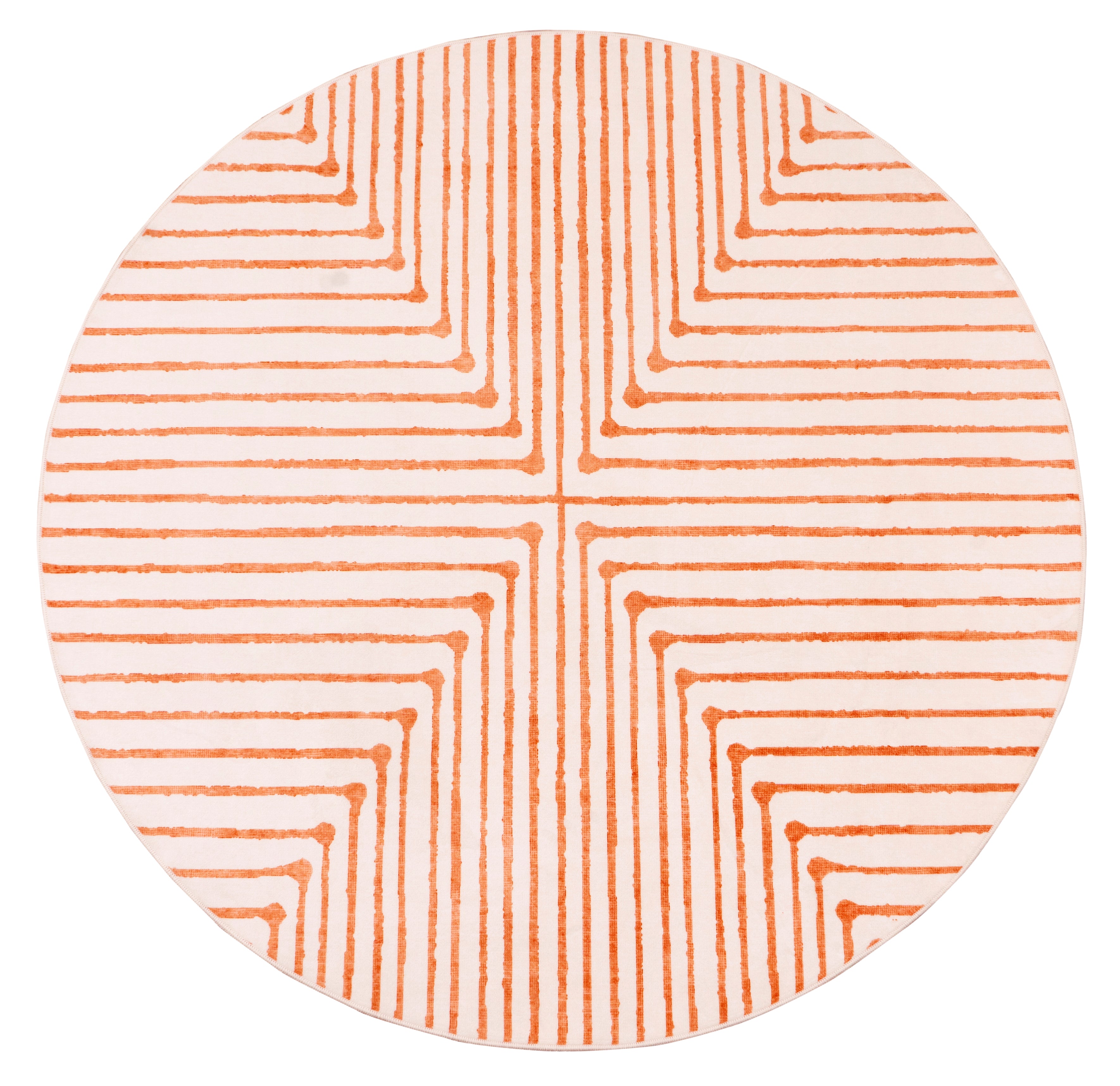 GLN Rugs Claros - Machine Washable Area Rug - Orange/Beige Home Rug