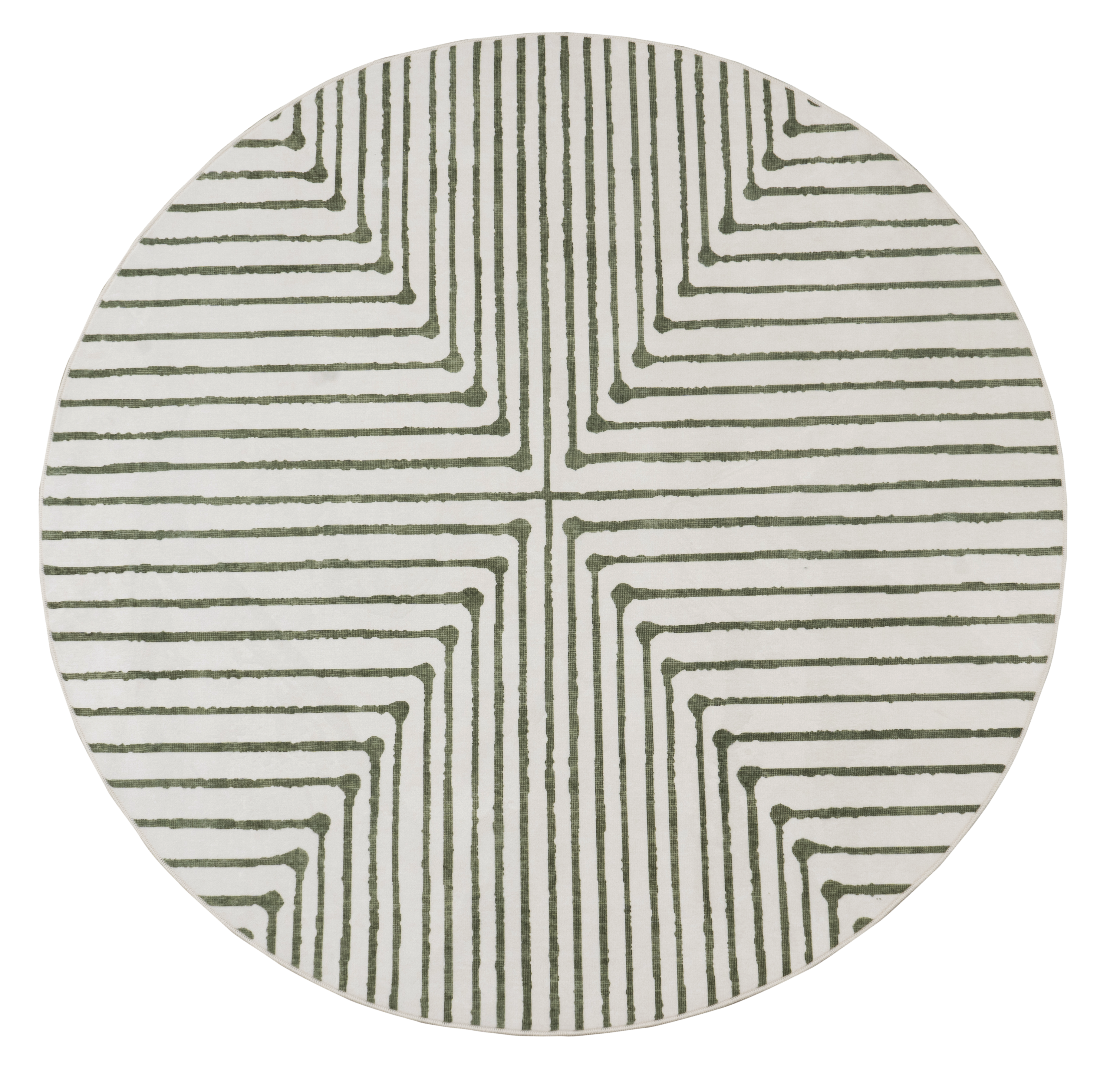 GLN Rugs Milet - Machine Washable Area Rug - Green/Beige Home Rug