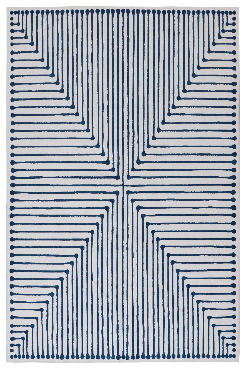 GLN Rugs Teos - Machine Washable Area Rug - Blue/Ivory Home Rug