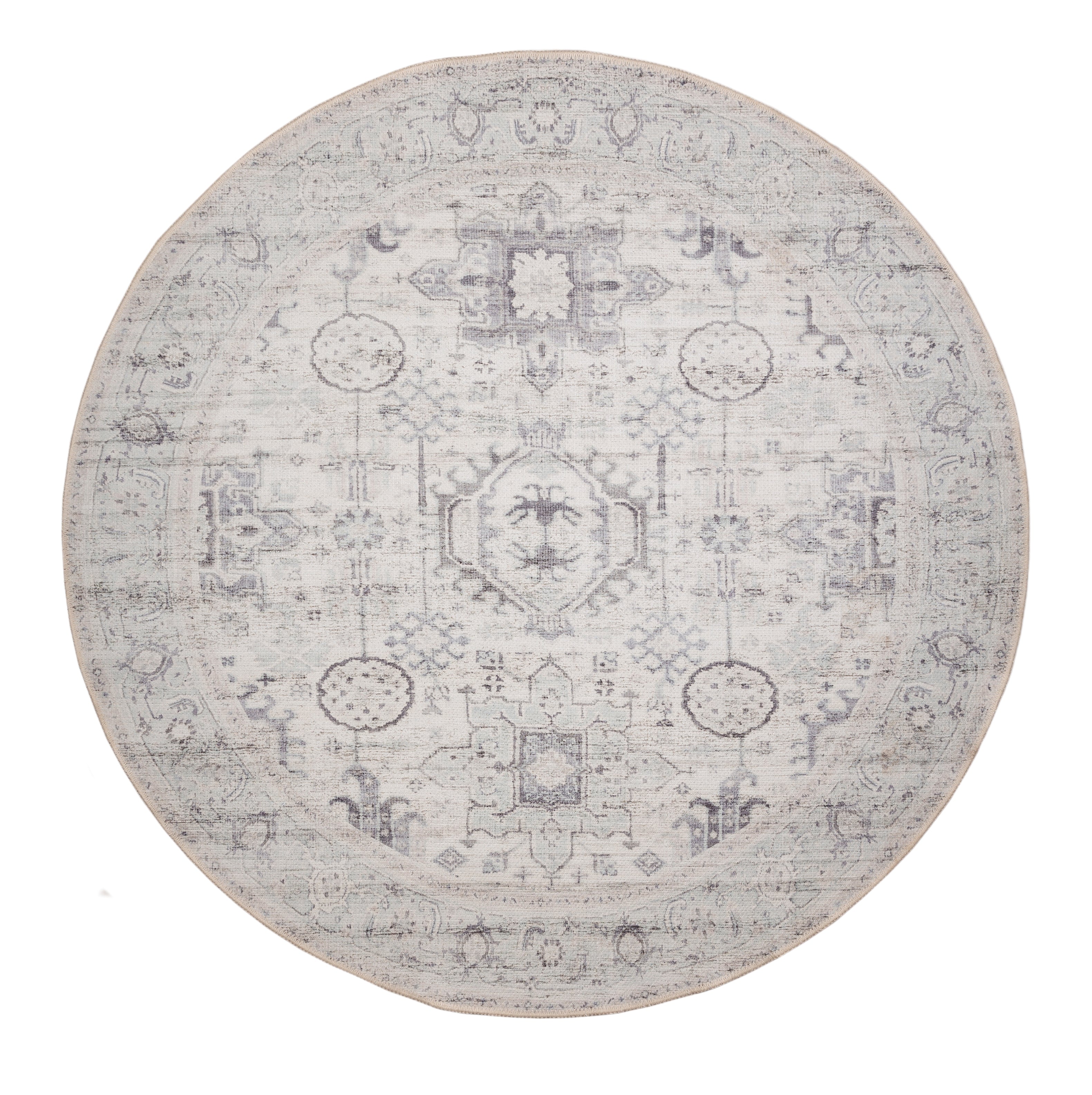 GLN Rugs Palmyra - Machine Washable Area Rug - Turkish Gray Home Rugs