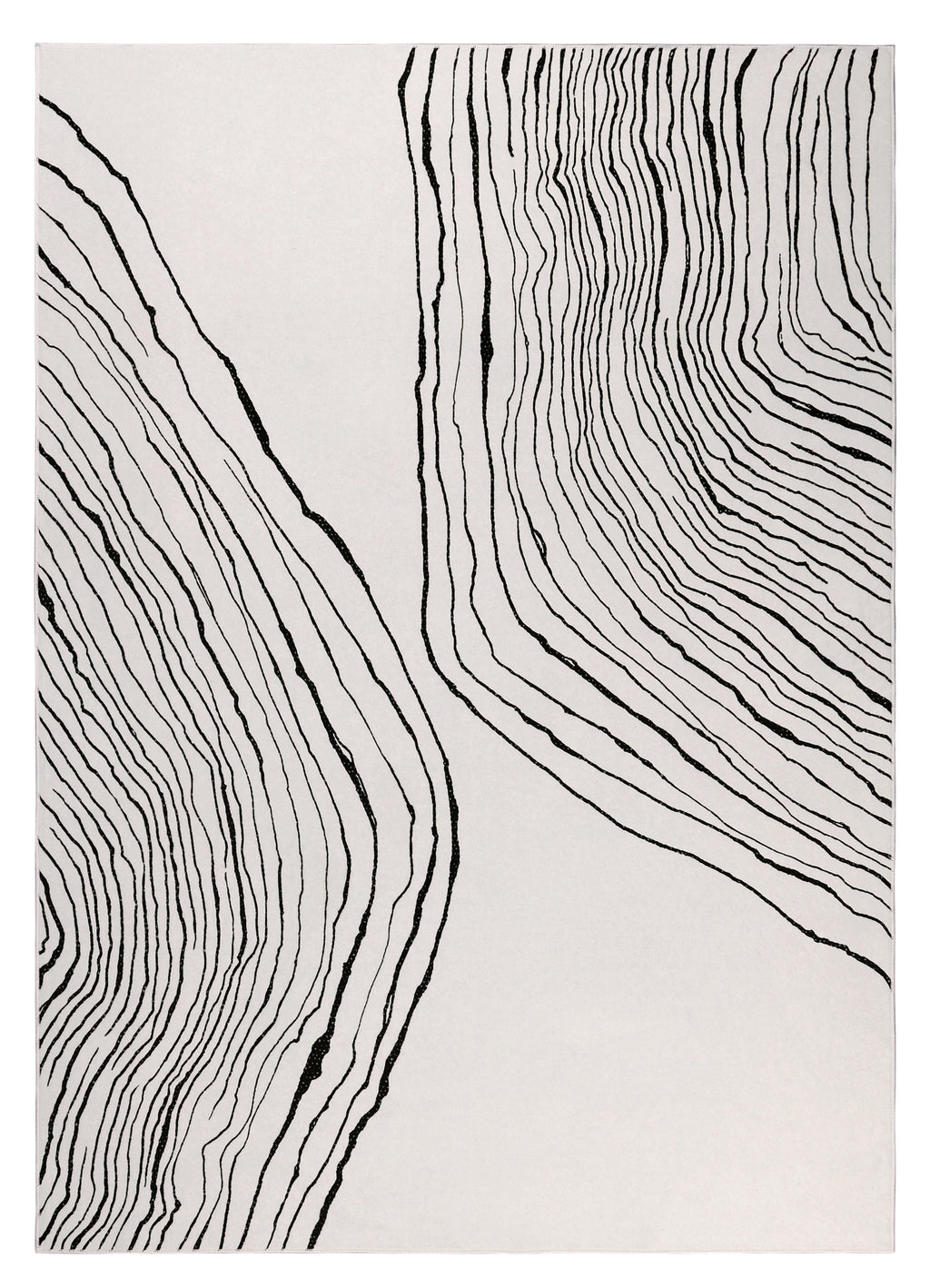 GLN Rugs Thassos - Machine Washable Area Rug - Beige/Black Home Rug