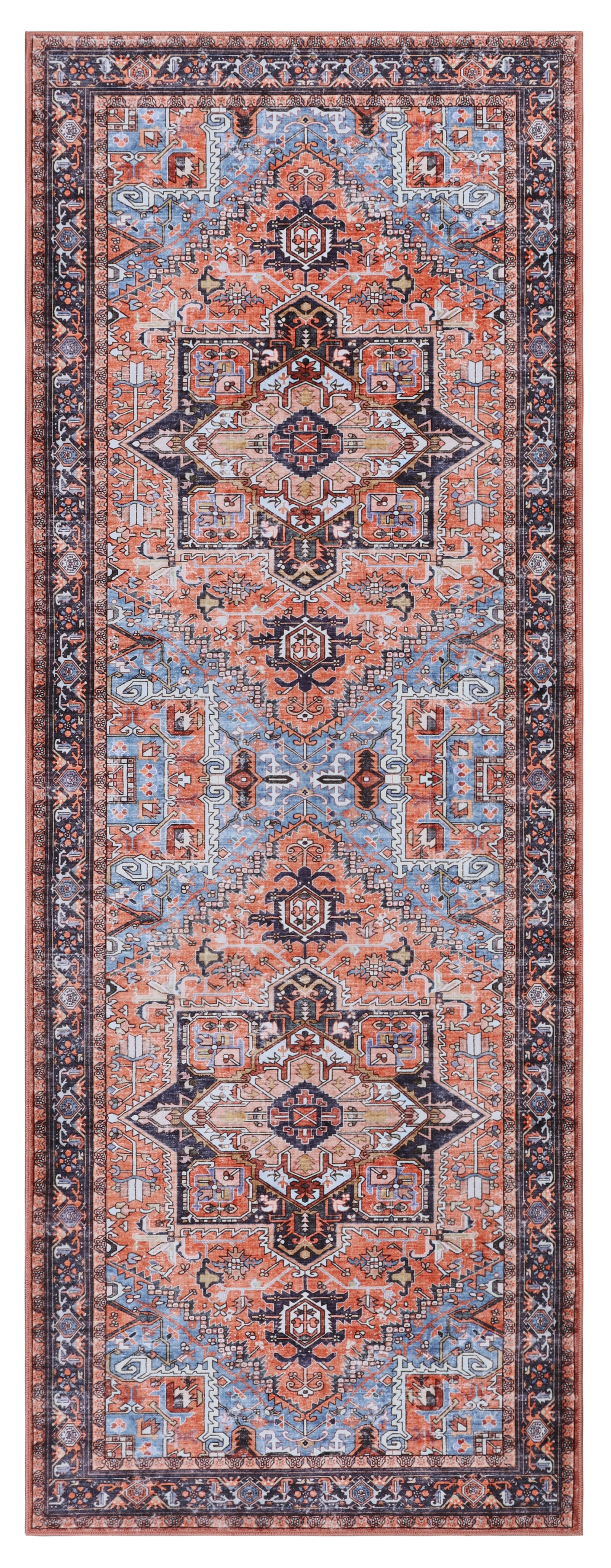 GLN Rugs Heliopolis - Machine Washable Area Rug - Terra-Black/Multicolor Home Rug