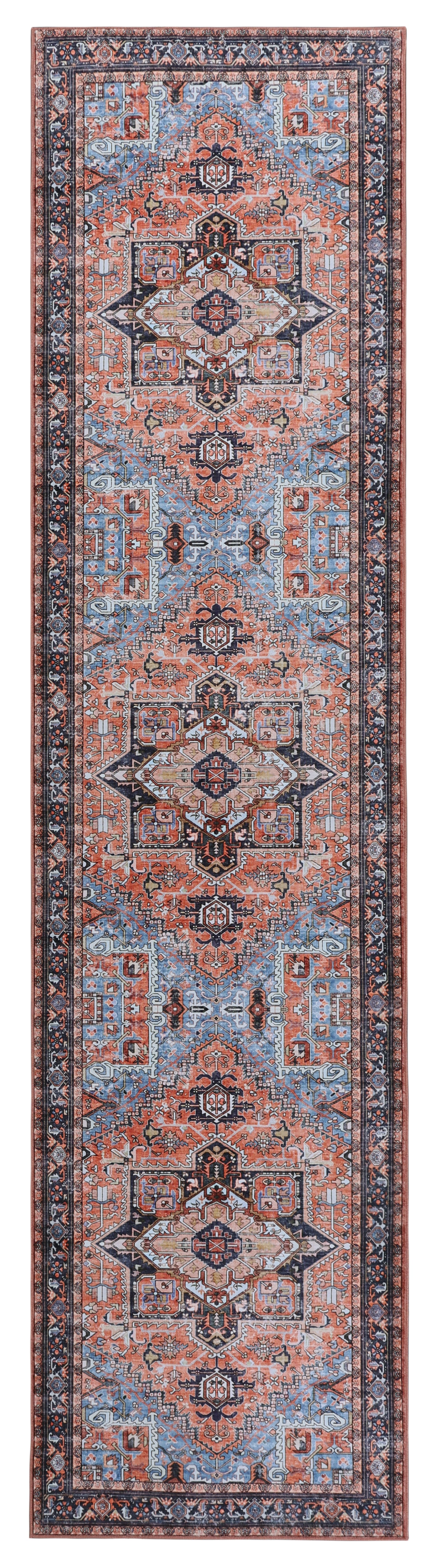 GLN Rugs Heliopolis - Machine Washable Area Rug - Terra-Black/Multicolor Home Rug