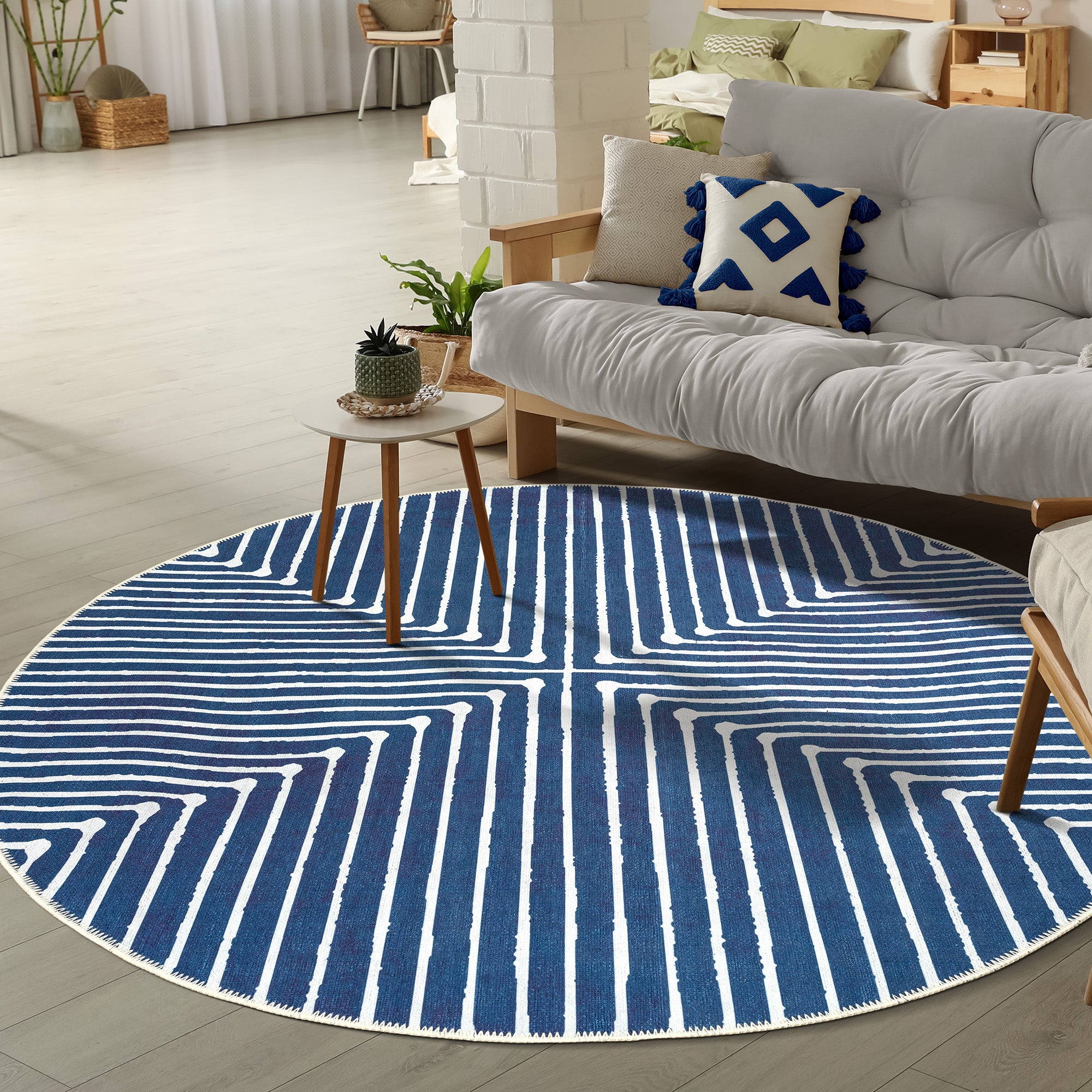 GLN Rugs Assos - Machine Washable Area Rug - Turkish Blue Home Rugs