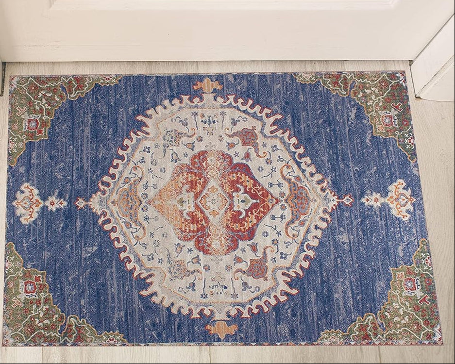 GLN Rugs Anatolium - Machine Washable Area Rug - Turkish Blue Home Rugs