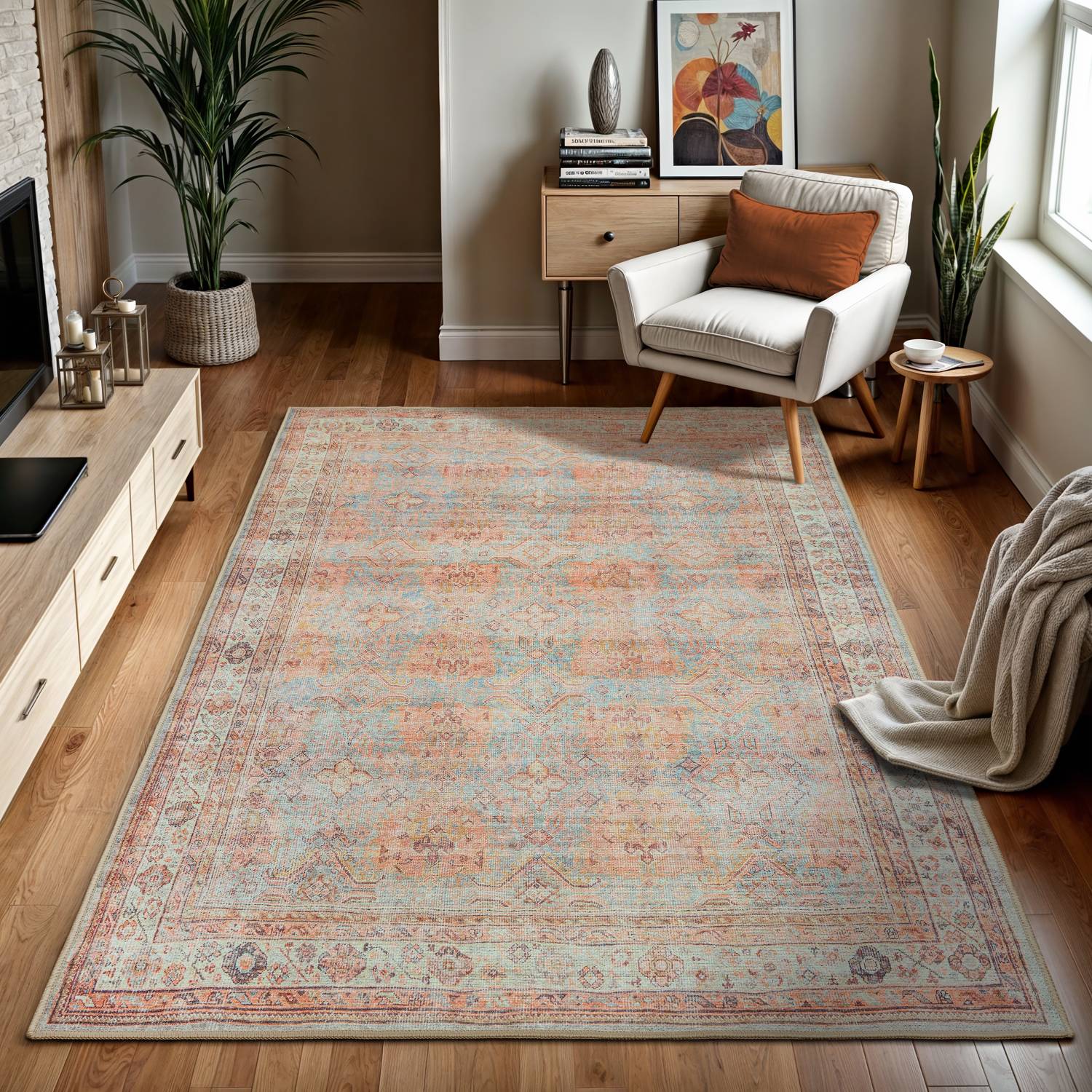 GLN Rugs Hattusa - Machine Washable Area Rug - Turkish Terra Home Rugs