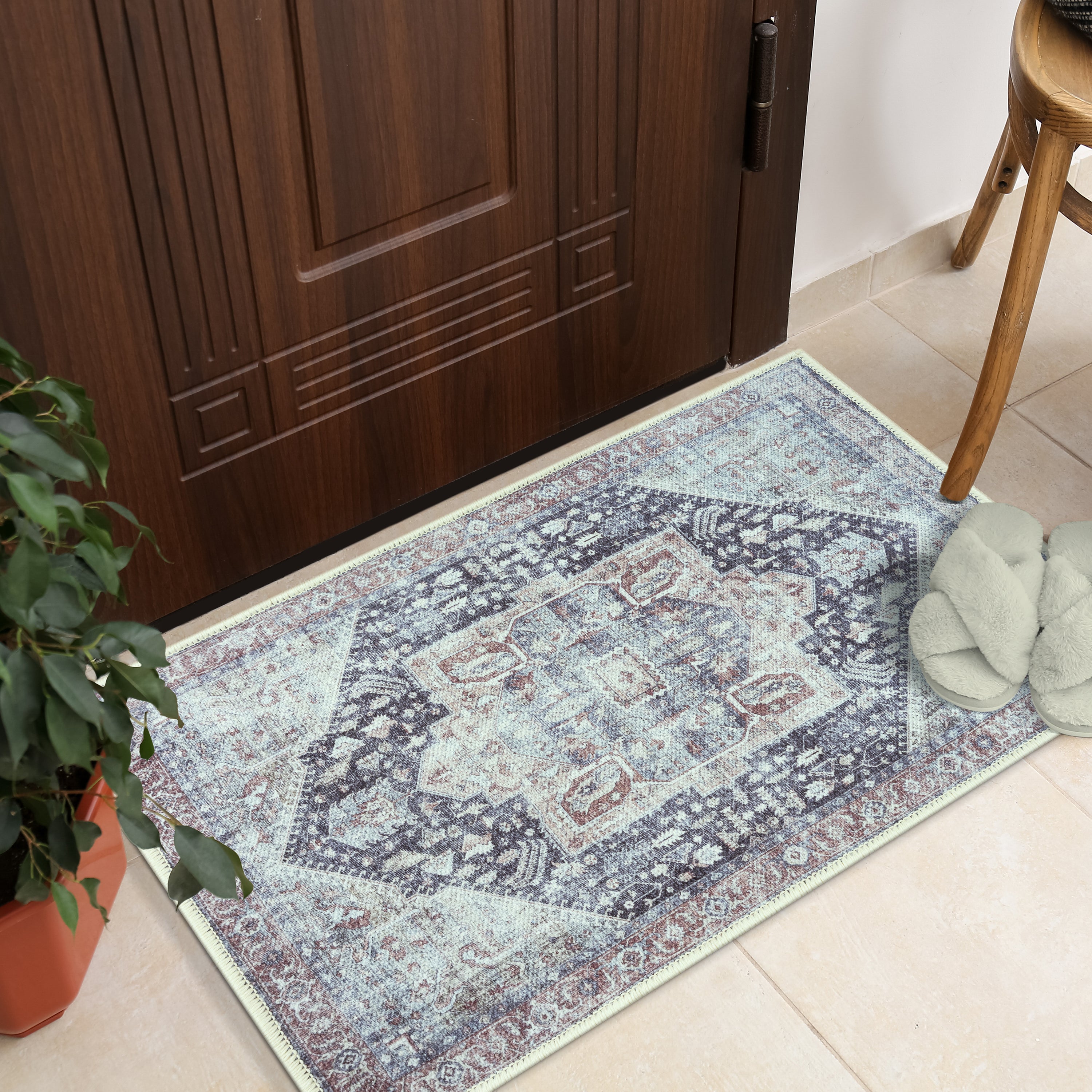 GLN Rugs Taxila - Machine Washable Area Rug - Turkish Brown/Gray Home Rugs