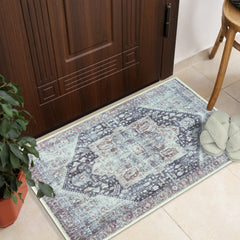 GLN Rugs Taxila - Machine Washable Area Rug - Turkish Brown/Gray Home Rugs ikinci resim