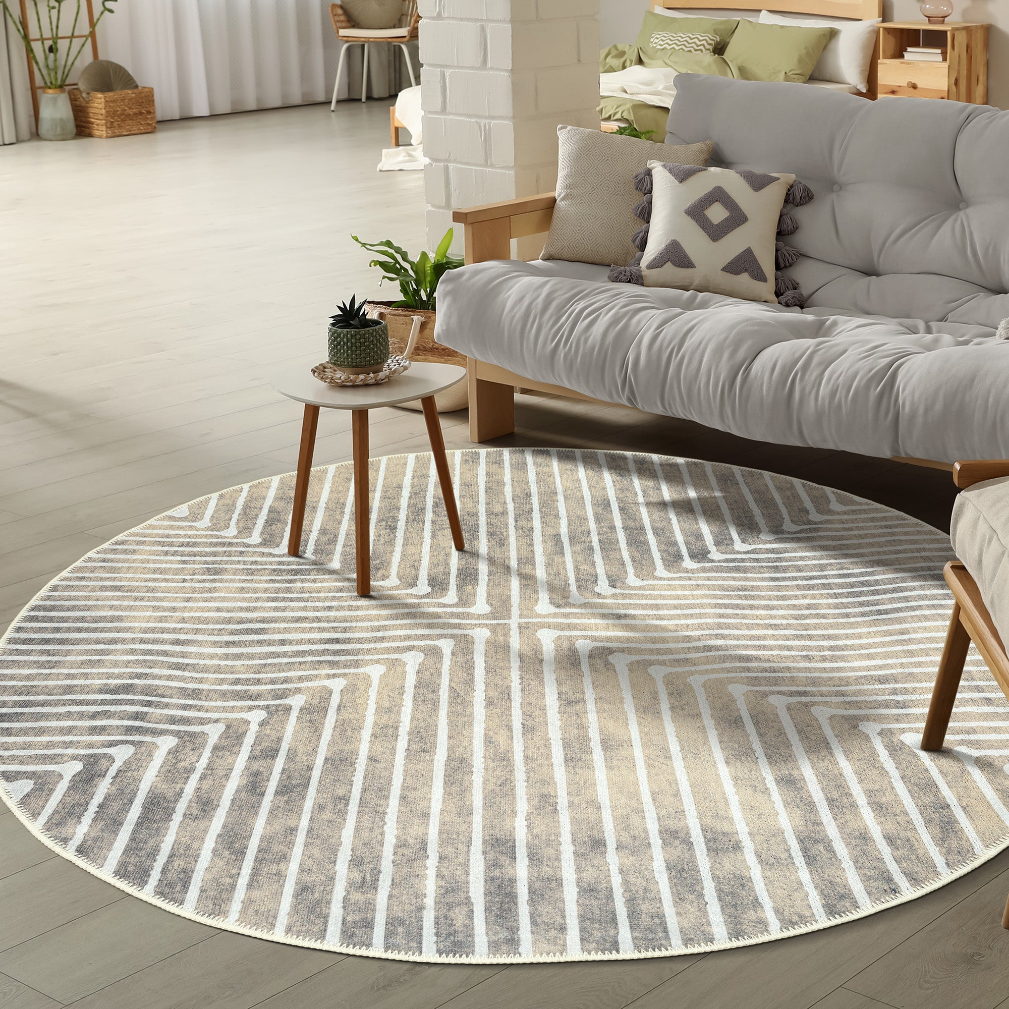 GLN Rugs Ephesus - Machine Washable Area Rug - Turkish Beige/Gray Home Rugs