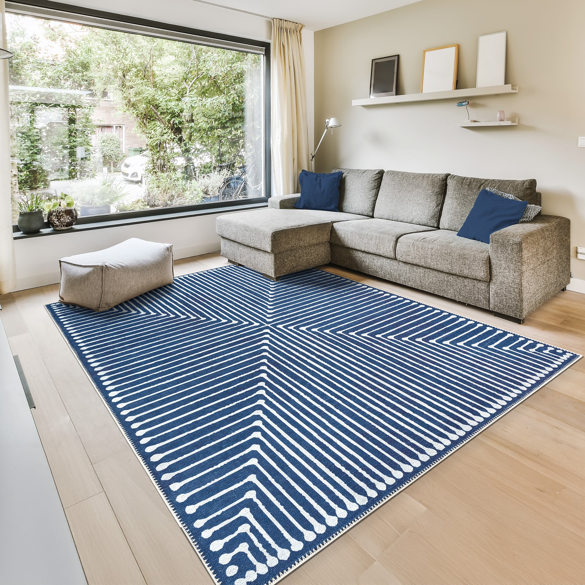 GLN Rugs Assos - Machine Washable Area Rug - Turkish Blue Home Rugs