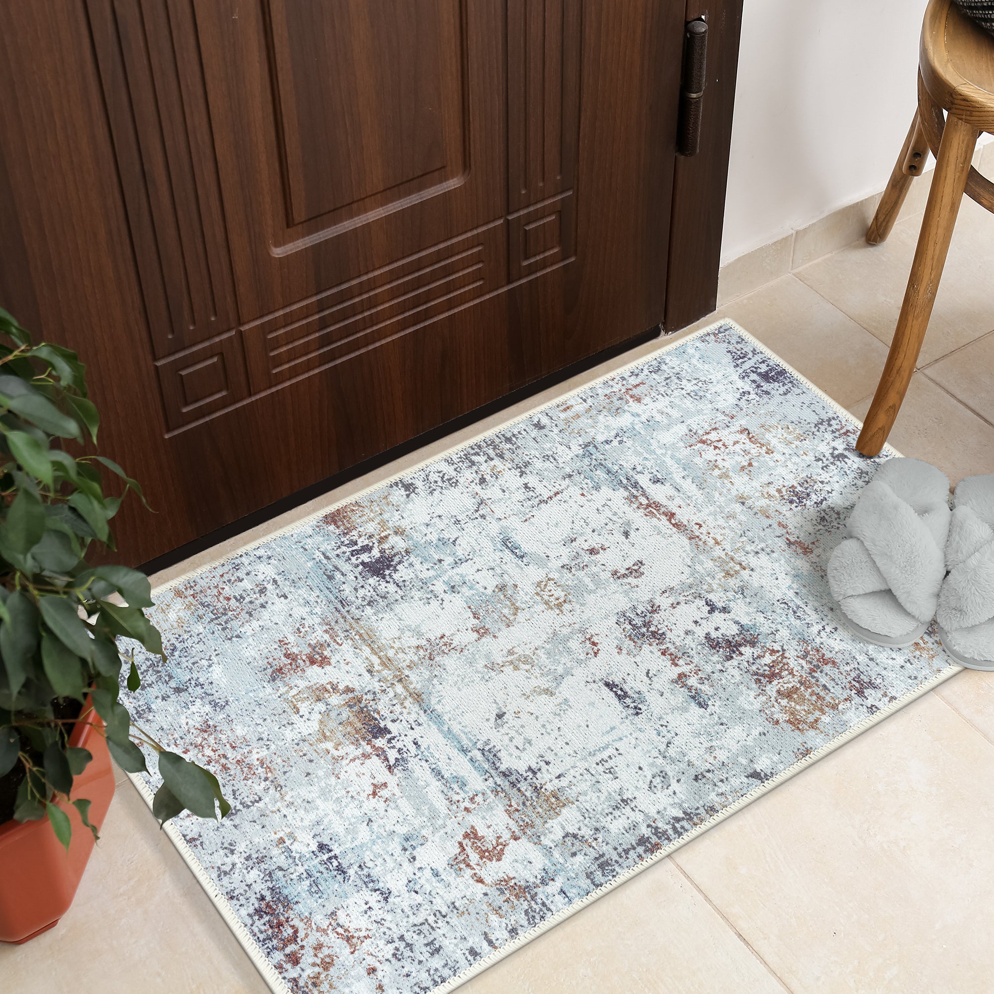 GLN Rugs Pamuk - Machine Washable Area Rug - Abstract Grey Home Rugs