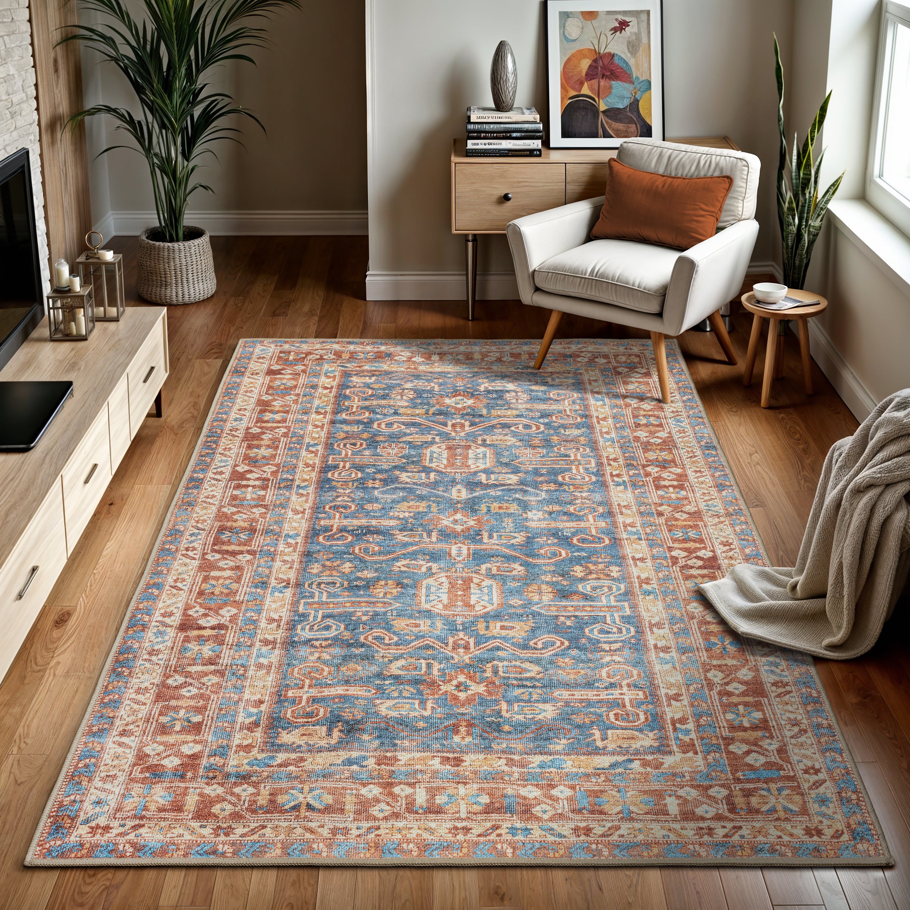 GLN Rugs Jerusalem - Machine Washable Area Rug - Turkish Terra Home Rugs