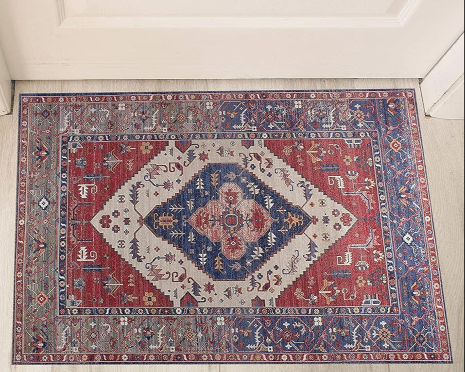 GLN Rugs Salur - Machine Washable Area Rug - Turkish Red Home Rugs