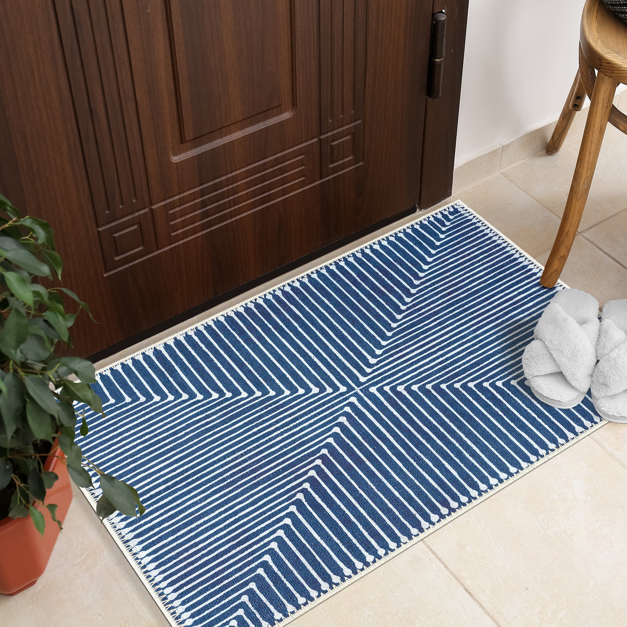 GLN Rugs Assos - Machine Washable Area Rug - Turkish Blue Home Rugs