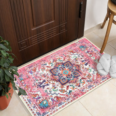 GLN Rugs Serik - Machine Washable Area Rug - Turkish Pink Home Rugs ikinci resim