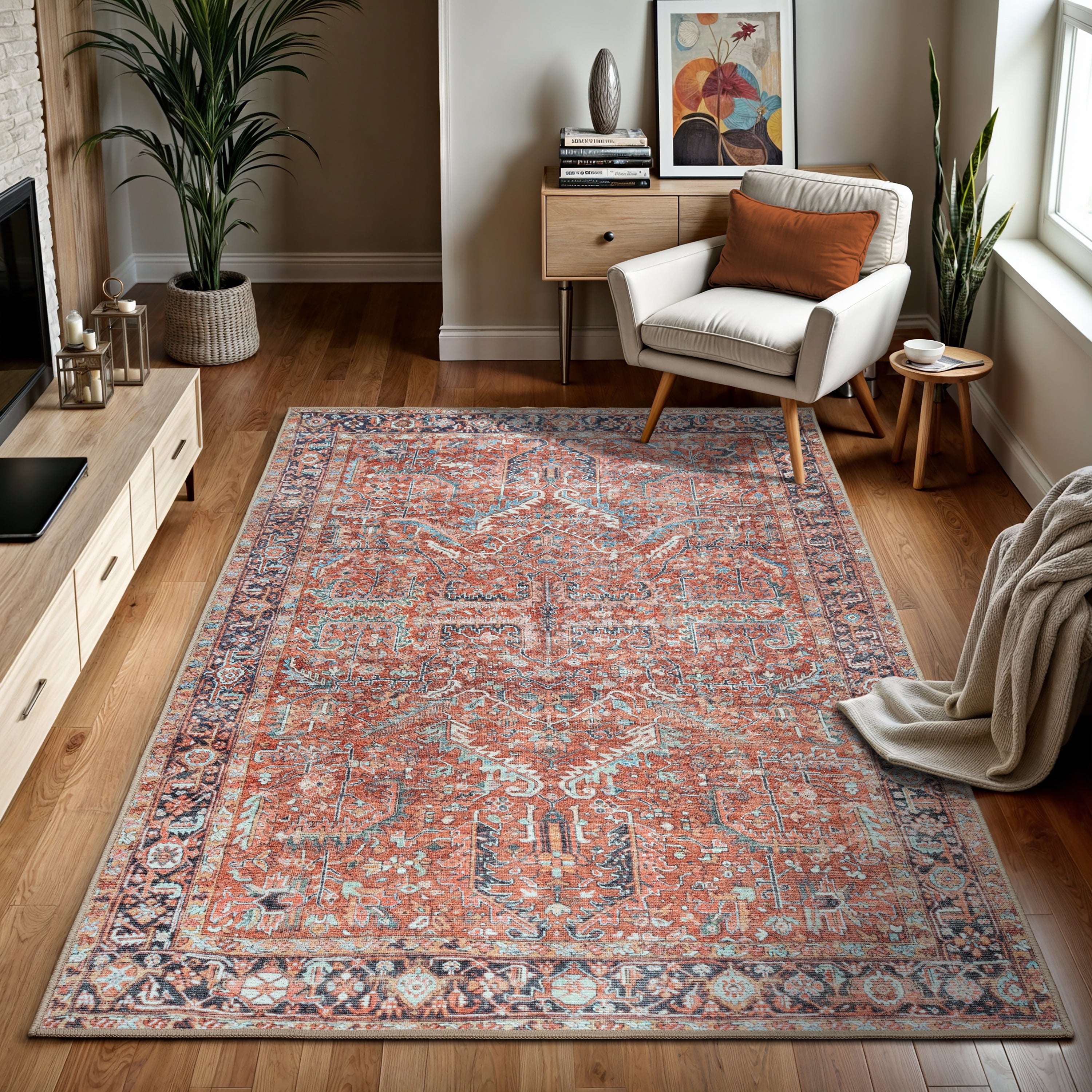 GLN Rugs Babylon - Machine Washable Area Rug - Turkish Terra Home Rugs