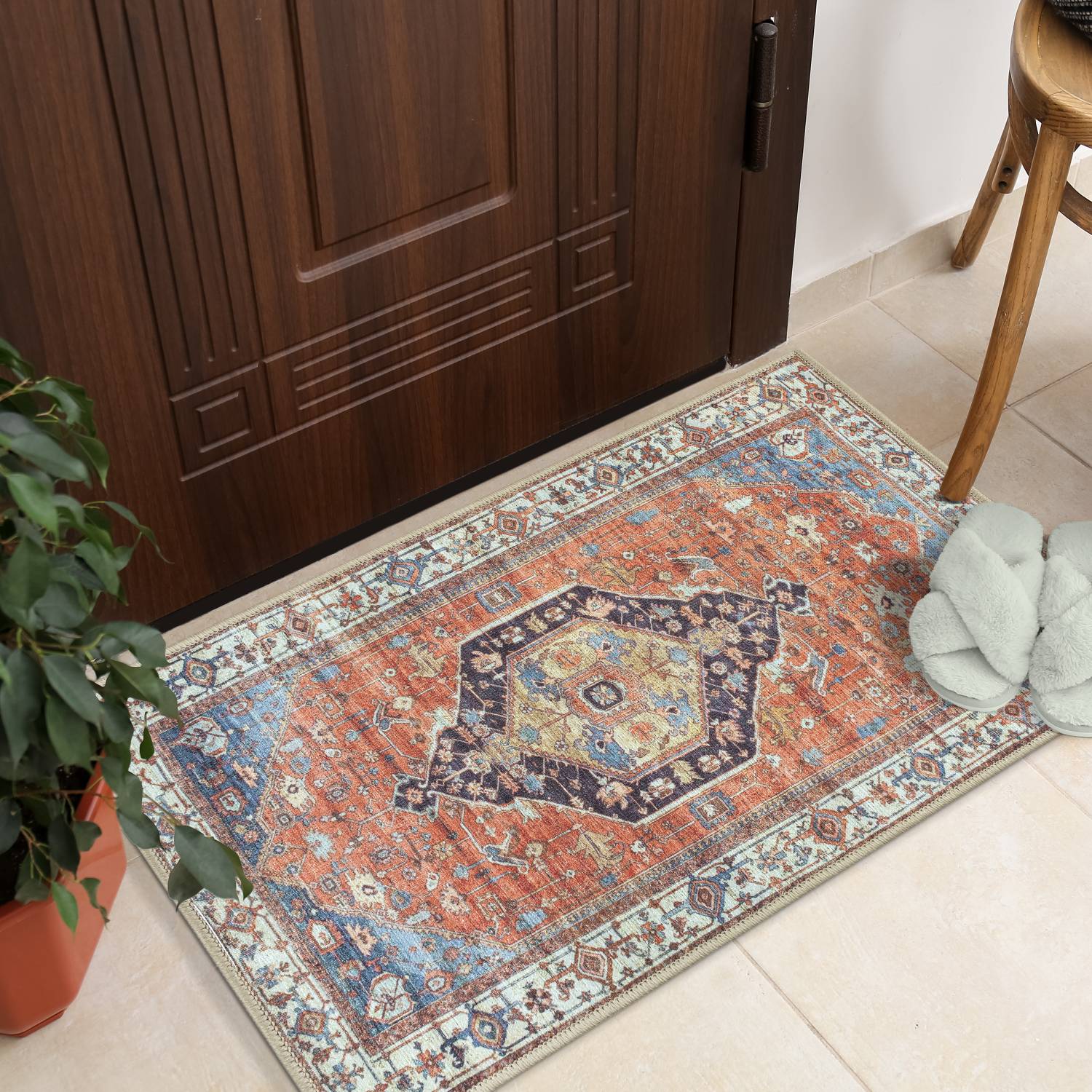 GLN Rugs Kitesh - Machine Washable Area Rug - Turkish Terra Home Rugs