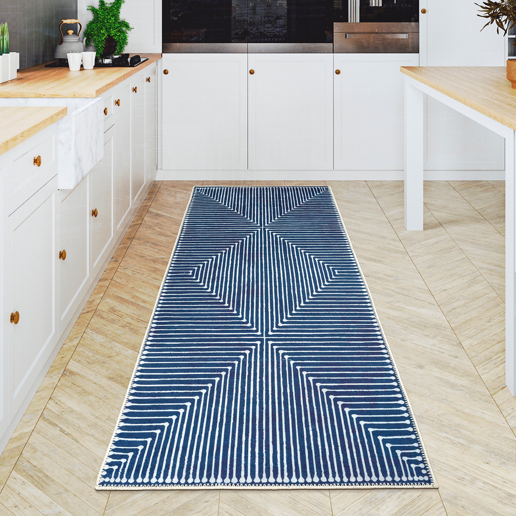 GLN Rugs Assos - Machine Washable Area Rug - Turkish Blue Home Rugs