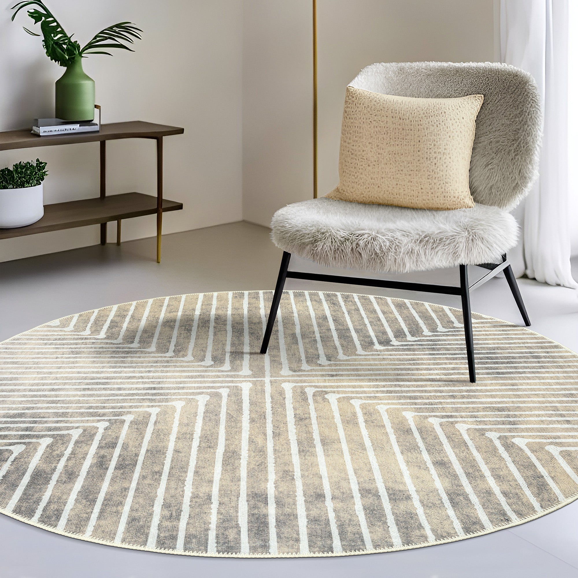 GLN Rugs Ephesus - Machine Washable Area Rug - Turkish Beige/Gray Home Rugs