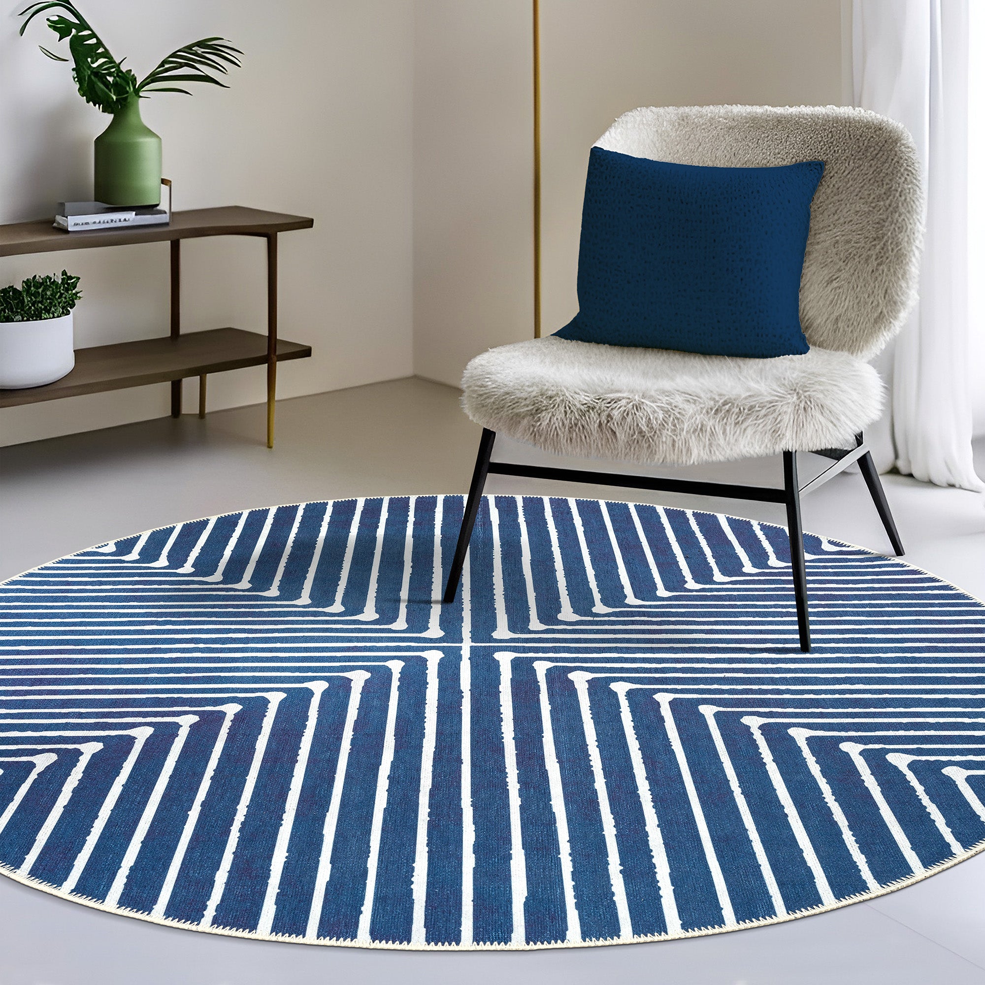 GLN Rugs Assos - Machine Washable Area Rug - Turkish Blue Home Rugs