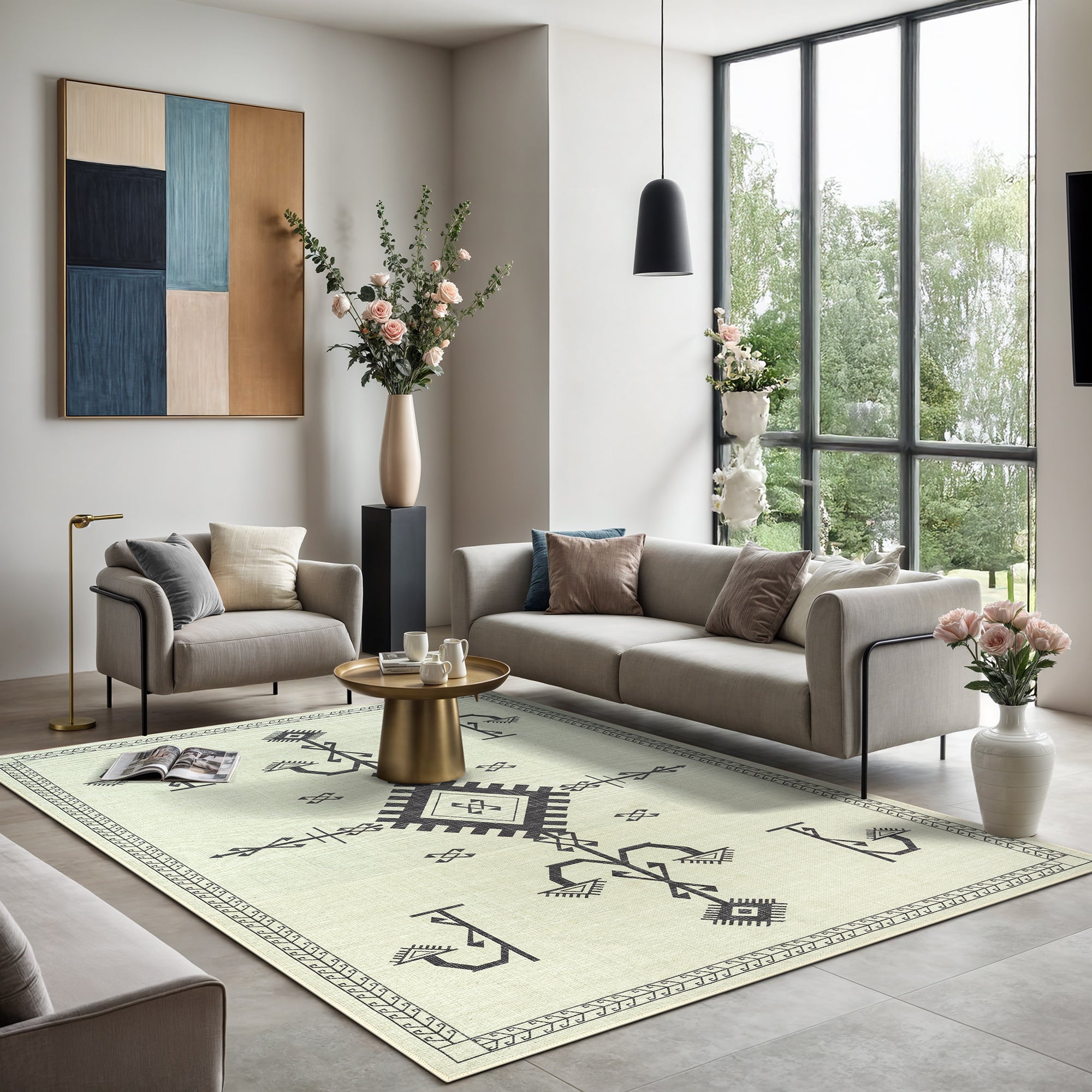 GLN Rugs Corum - Machine Washable Area Rug - Turkish Home Rugs