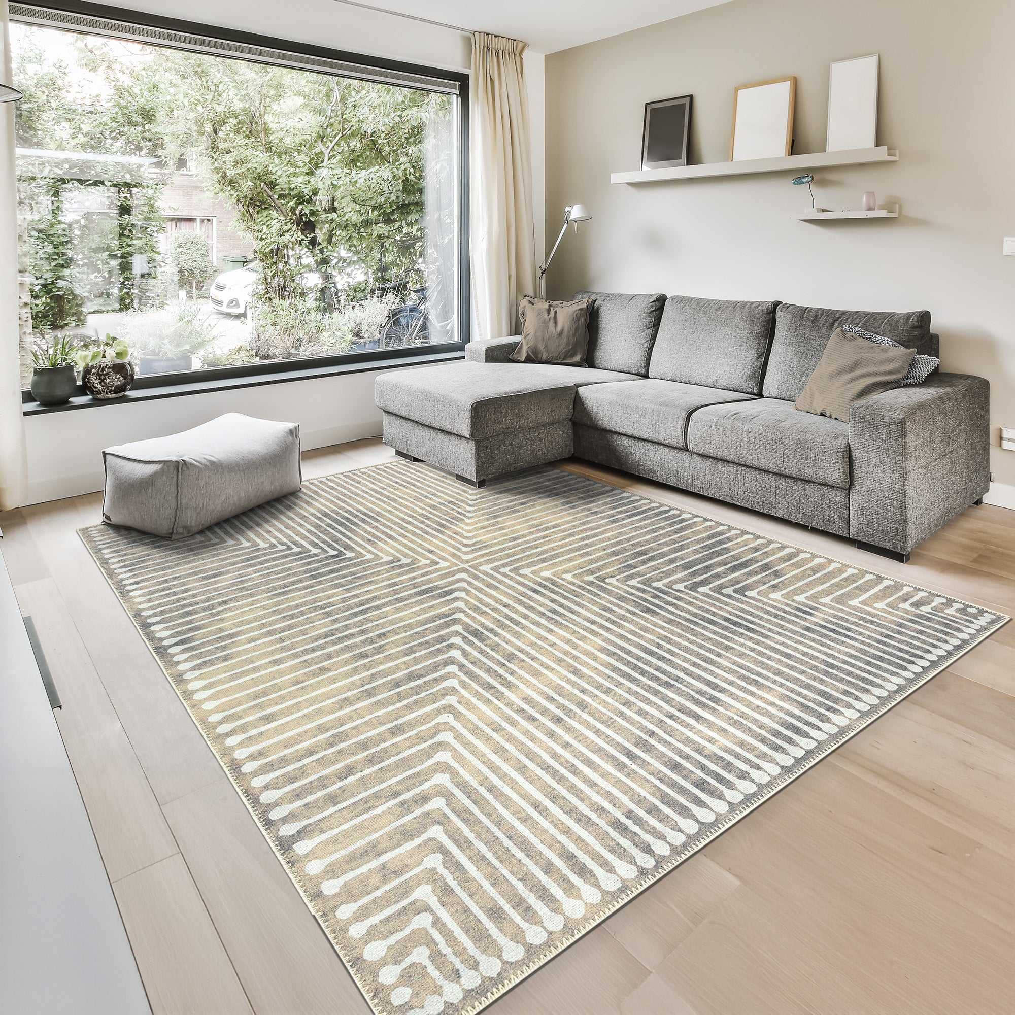 GLN Rugs Ephesus - Machine Washable Area Rug - Turkish Beige/Gray Home Rugs