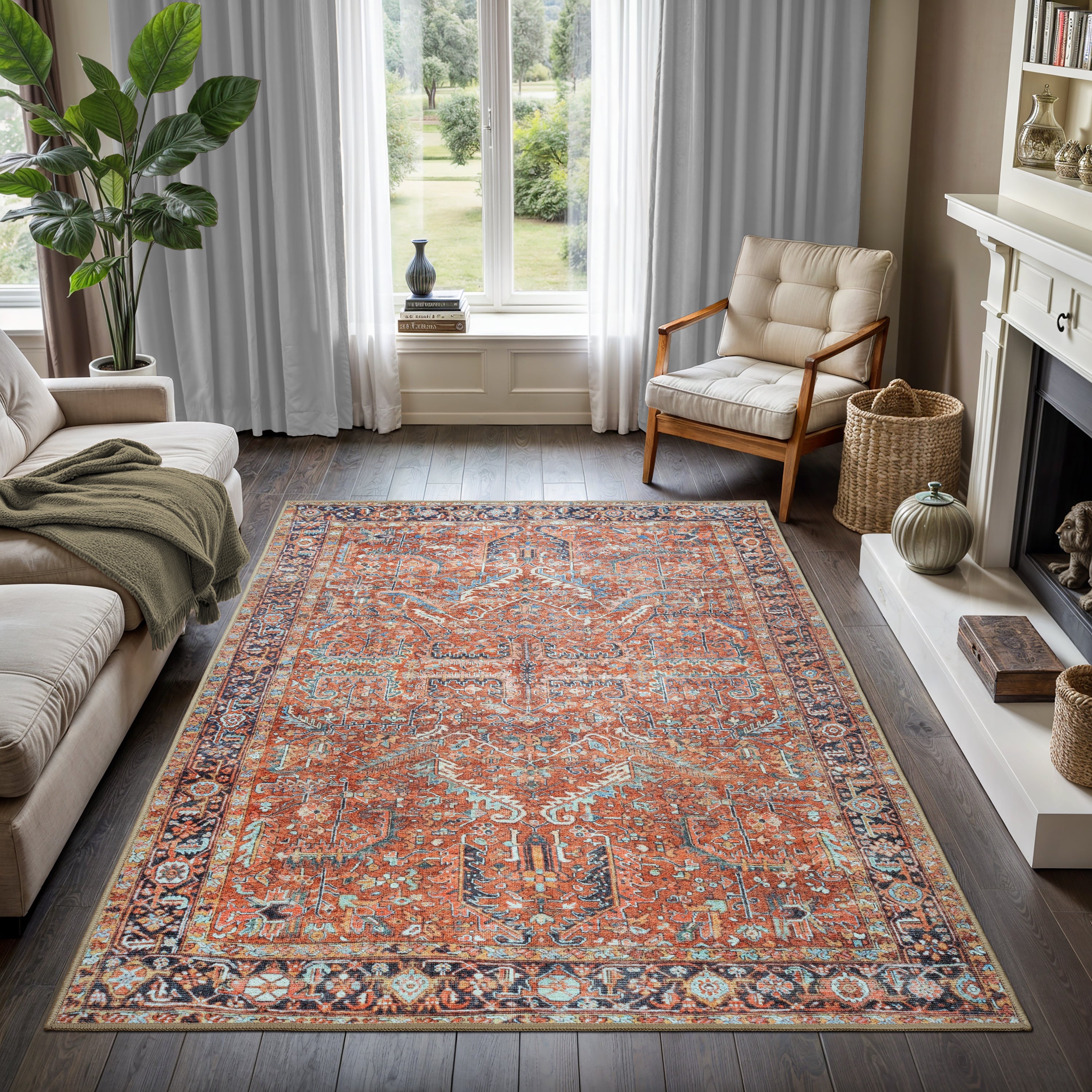 GLN Rugs Babylon - Machine Washable Area Rug - Turkish Terra Home Rugs