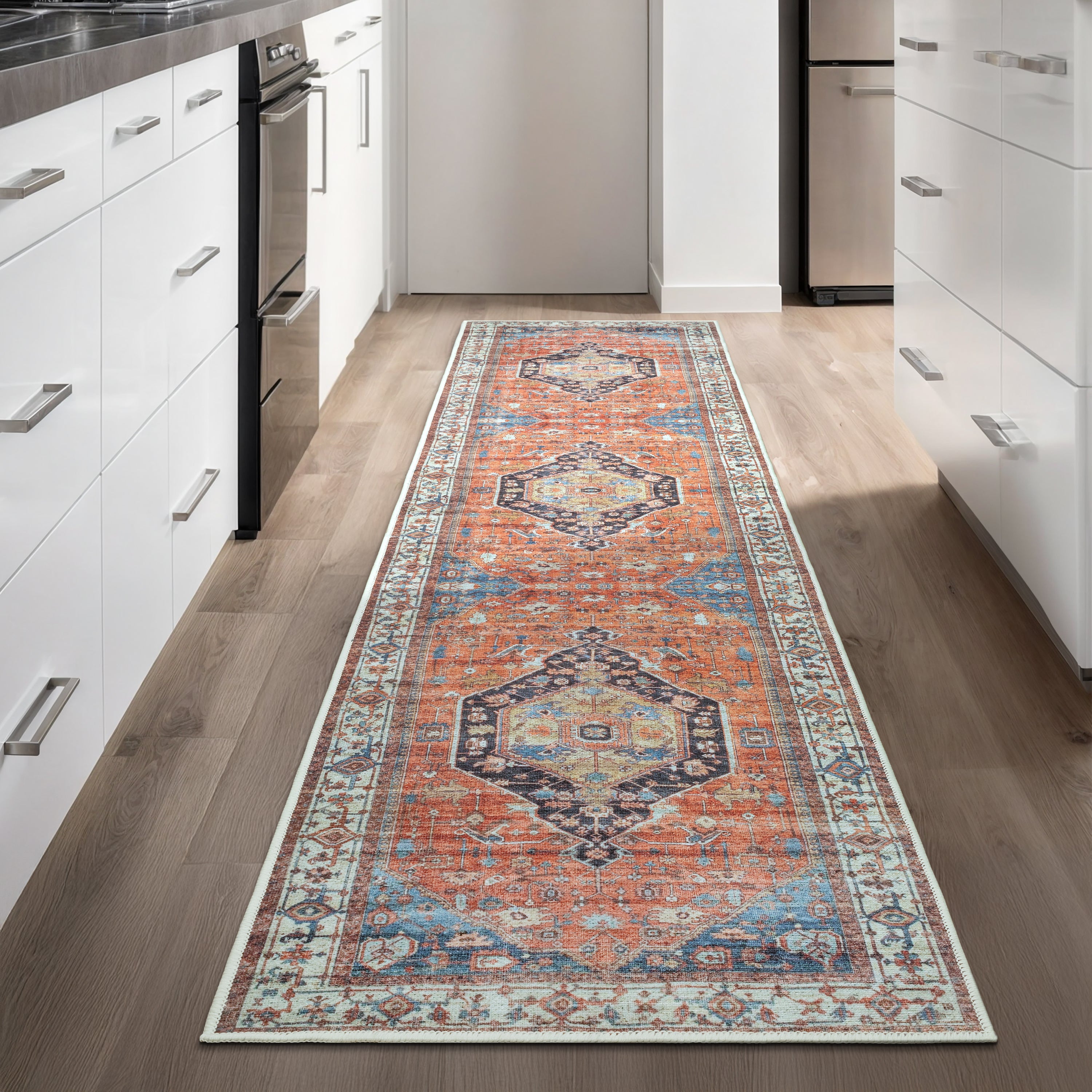 GLN Rugs Kitesh - Machine Washable Area Rug - Turkish Terra Home Rugs