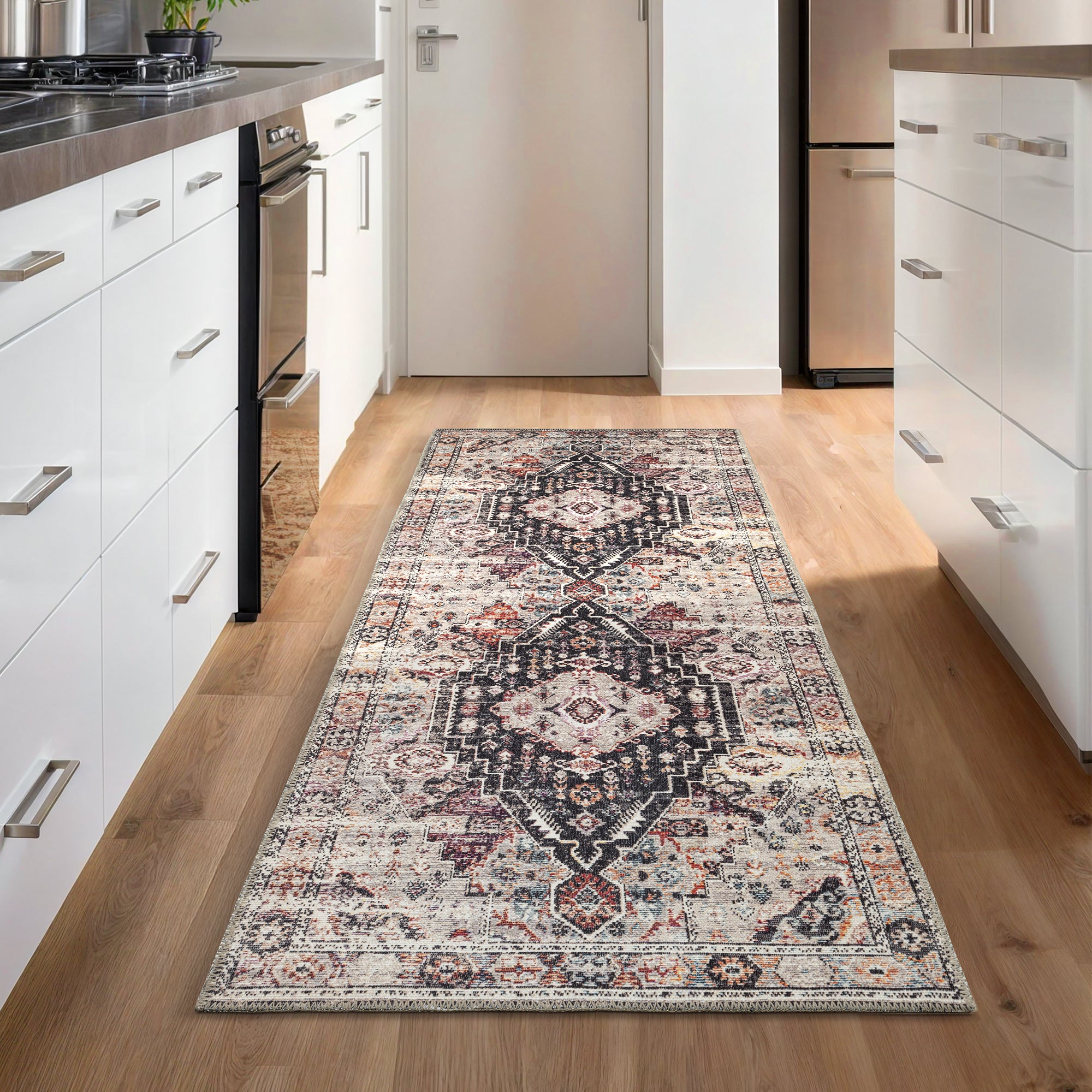 GLN Rugs Oltu - Machine Washable Area Rug - Turkish Terra/Multicolor Home Rugs