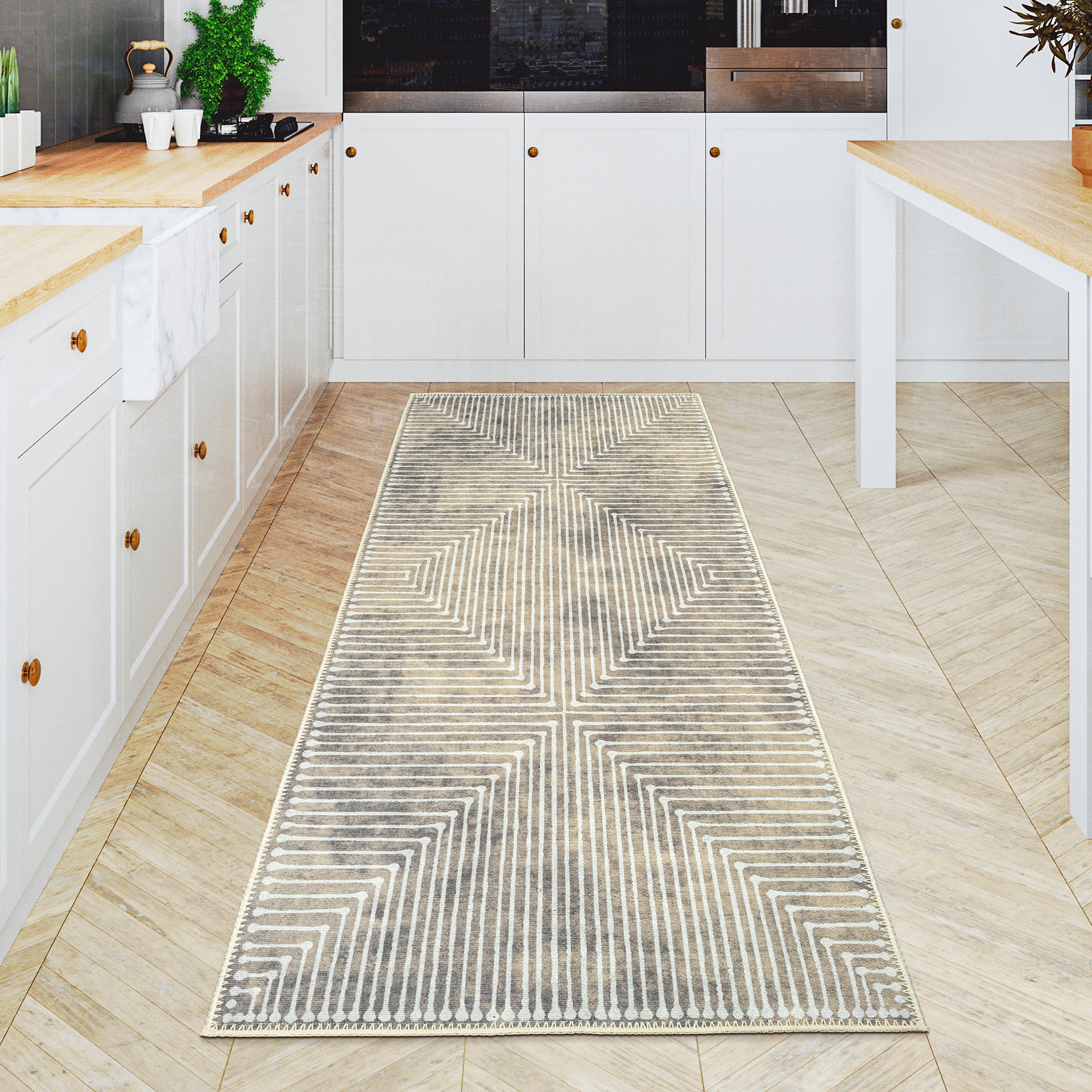 GLN Rugs Ephesus - Machine Washable Area Rug - Turkish Beige/Gray Home Rugs