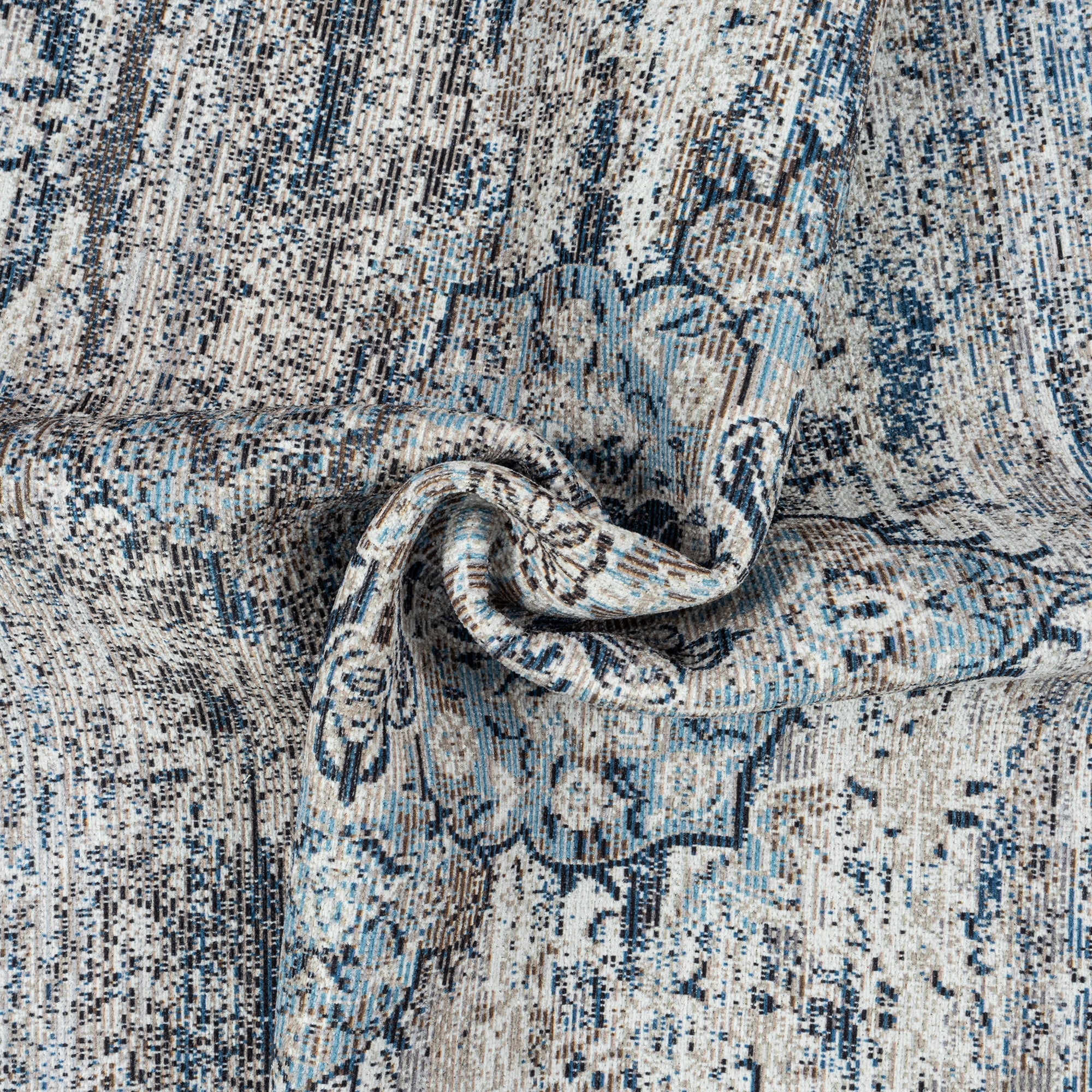 GLN Rugs Kumbet - Machine Washable Area Rug - Turkish Blue Home Rugs