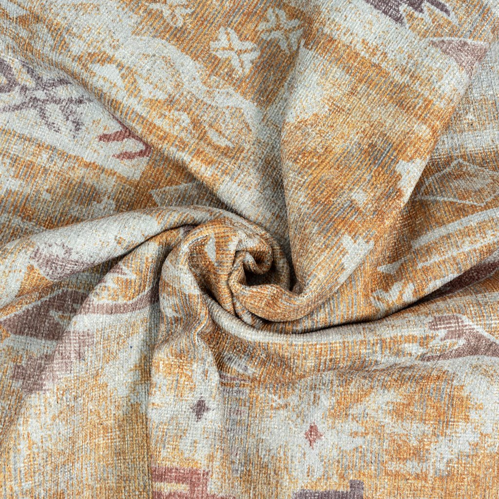 GLN Rugs Thebes - Machine Washable Area Rug - Turkish Yellow/Gray Home Rugs