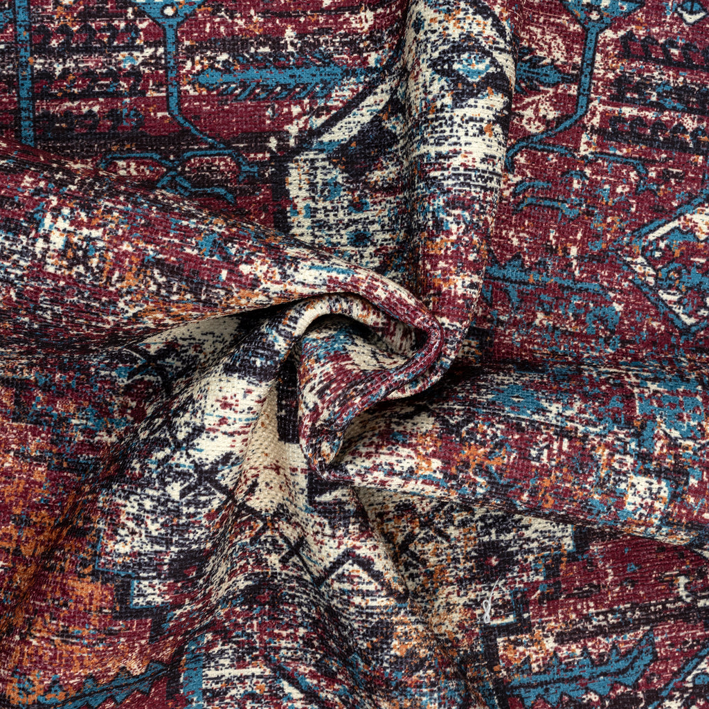 GLN Rugs Narman - Machine Washable Area Rug - Turkish Burgundy Home Rugs