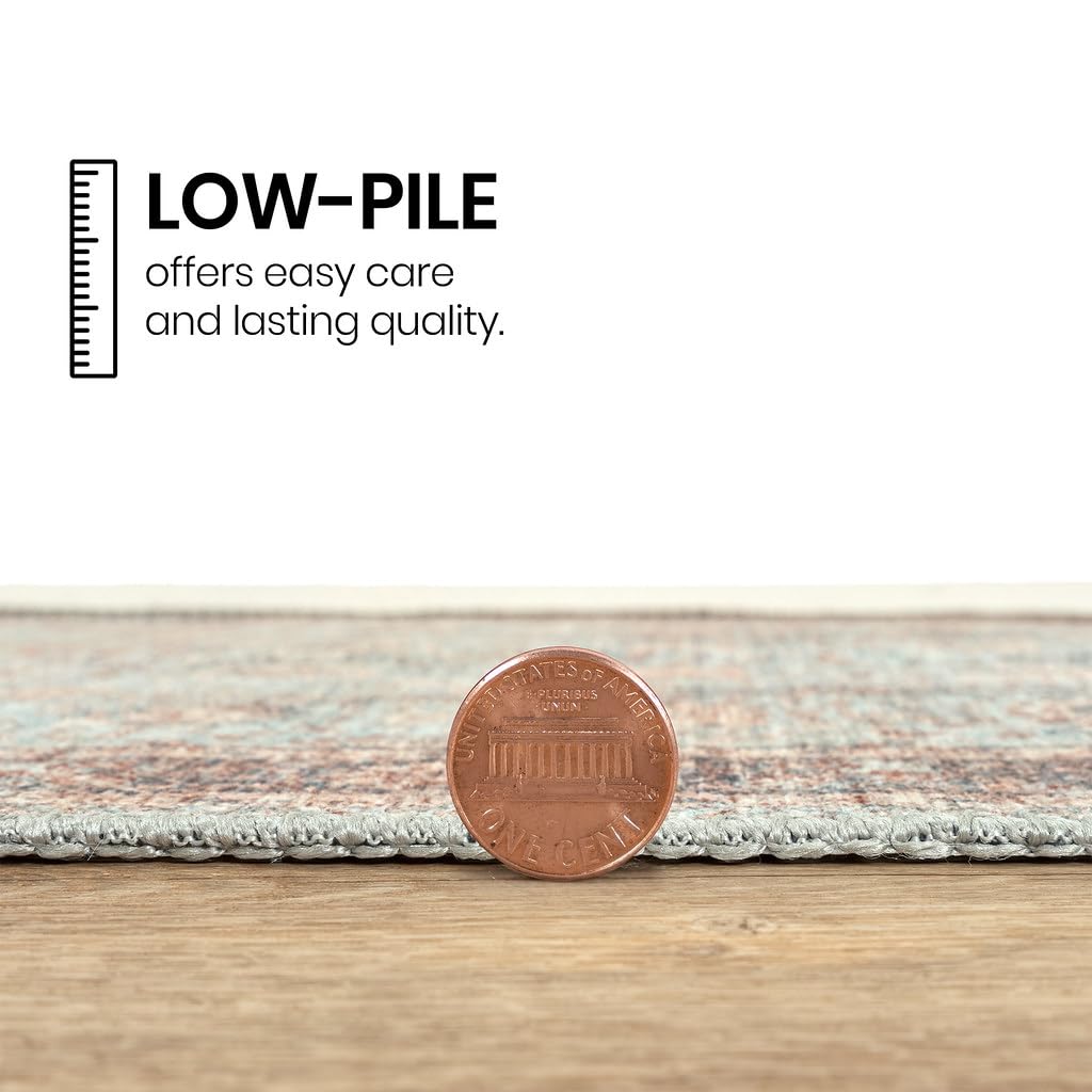 GLN Rugs Samarkand - Machine Washable Area Rug - Turkish Light Blue Home Rugs