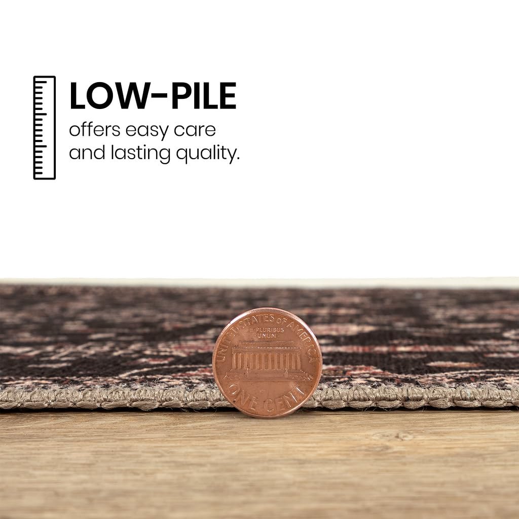 GLN Rugs Sumer - Machine Washable Area Rug - Turkish Black Home Rugs