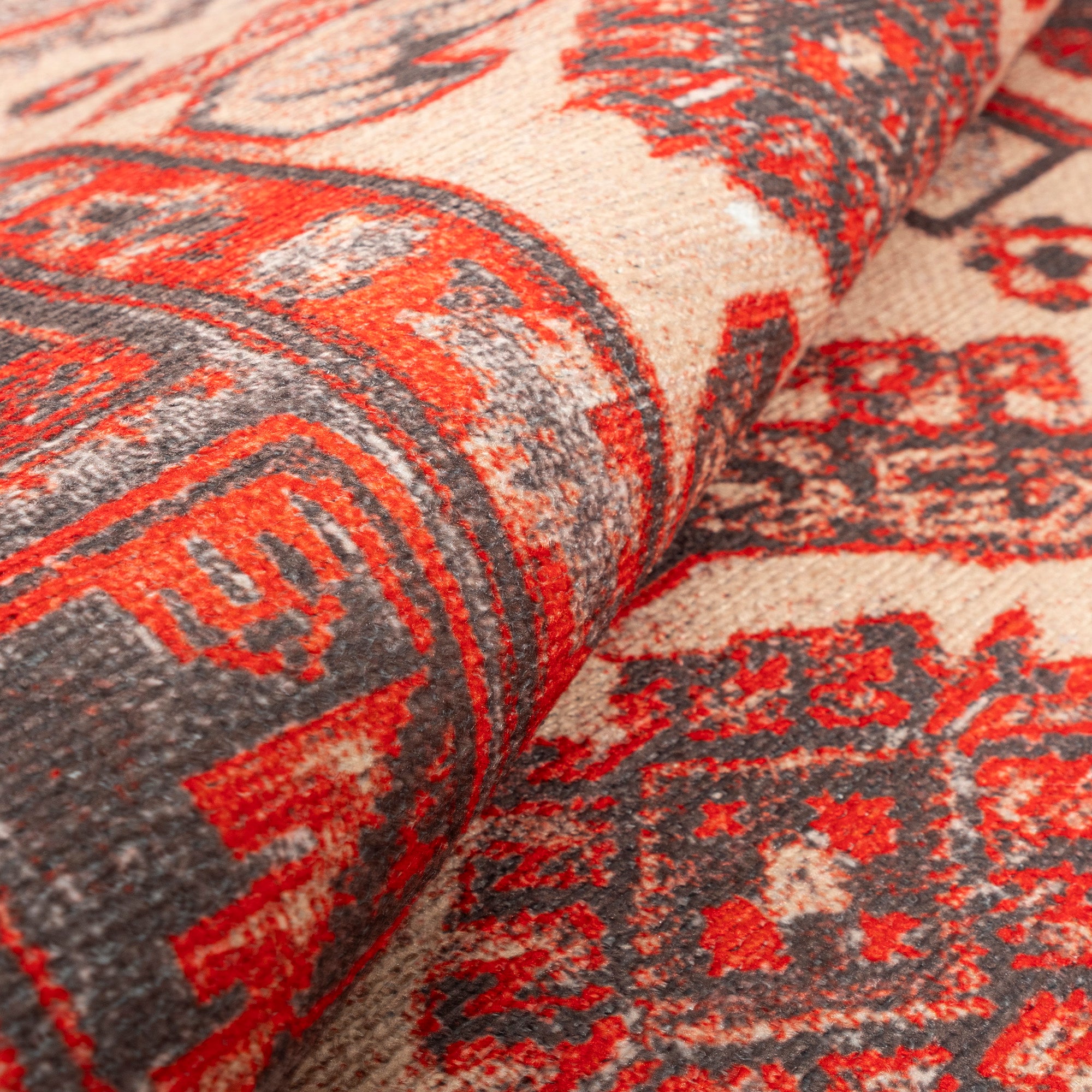 GLN Rugs Sparta - Machine Washable Area Rug - Turkish Red/Black Home Rugs