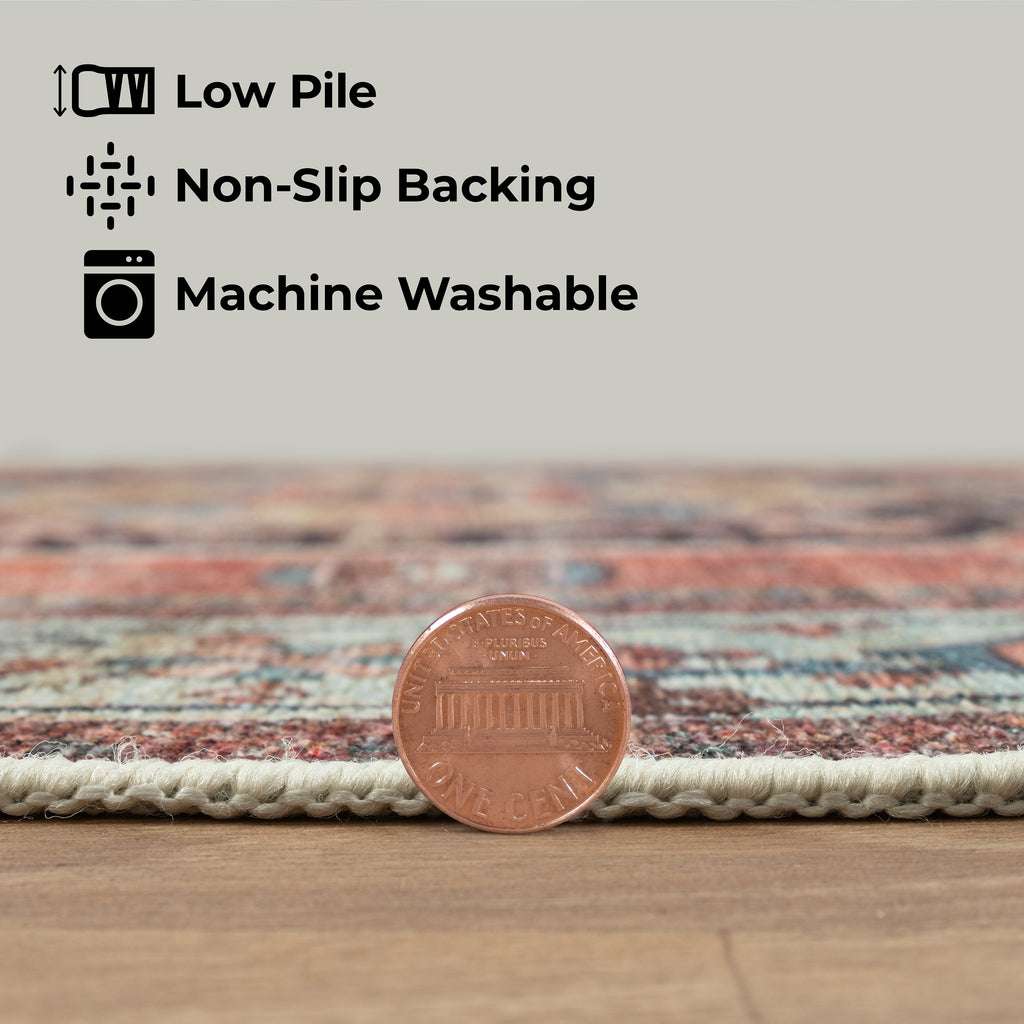 GLN Rugs Kitesh - Machine Washable Area Rug - Turkish Terra Home Rugs