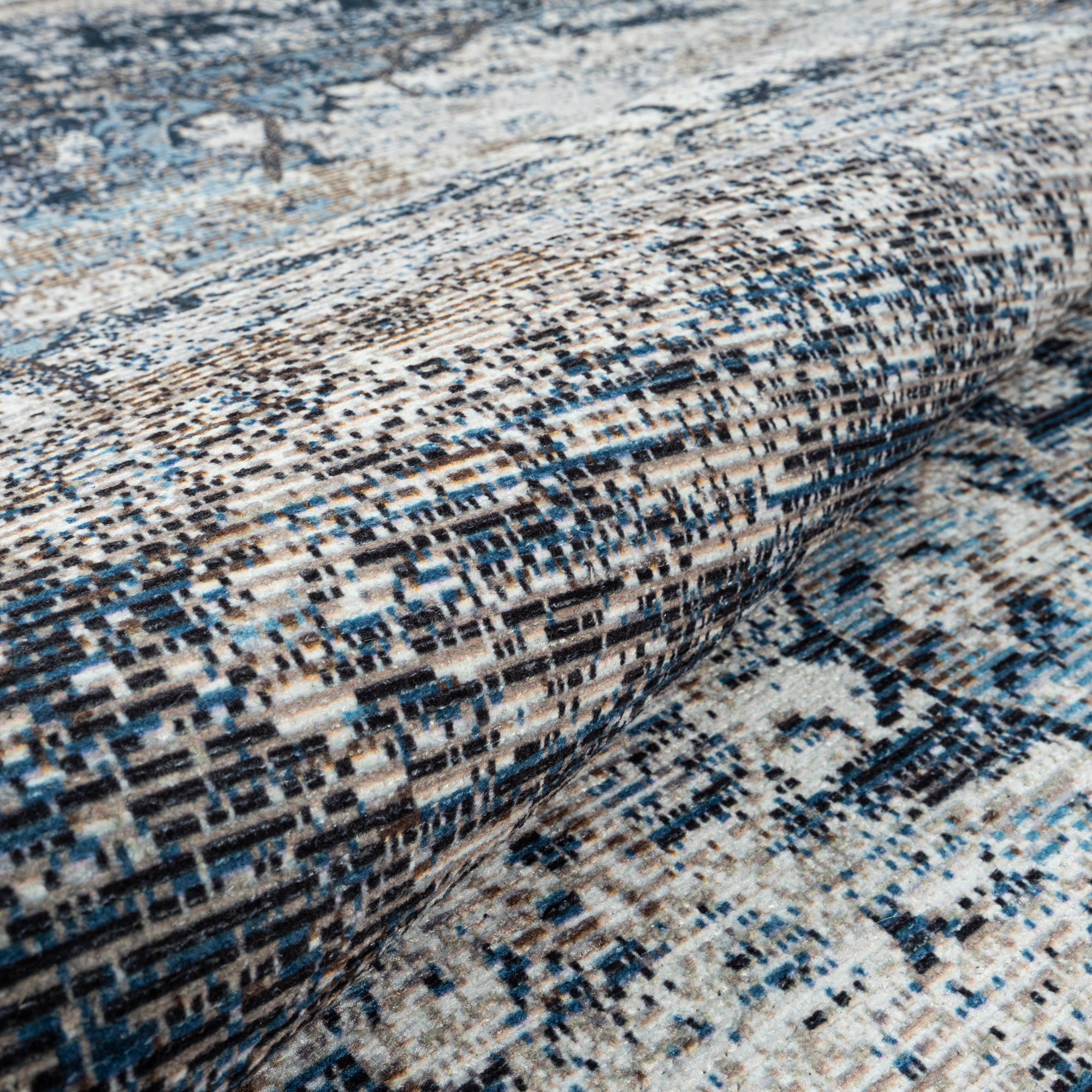 GLN Rugs Kumbet - Machine Washable Area Rug - Turkish Blue Home Rugs