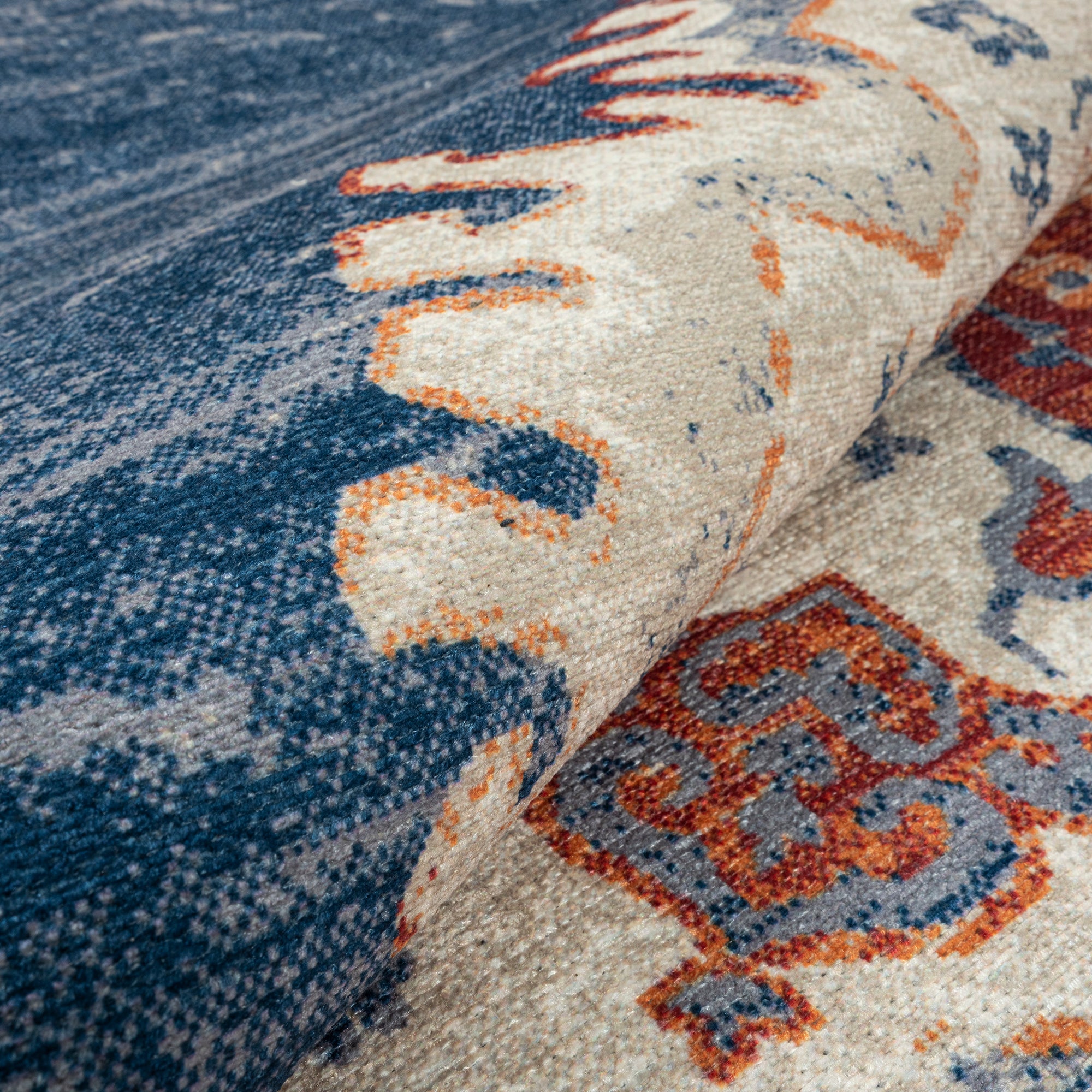 GLN Rugs Anatolium - Machine Washable Area Rug - Turkish Blue Home Rugs