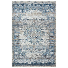 GLN Rugs Kumbet - Machine Washable Area Rug - Turkish Blue Home Rugs