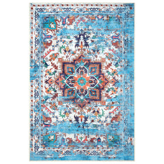 GLN Rugs Narli - Machine Washable Area Rug - Turkish Blue Home Rugs