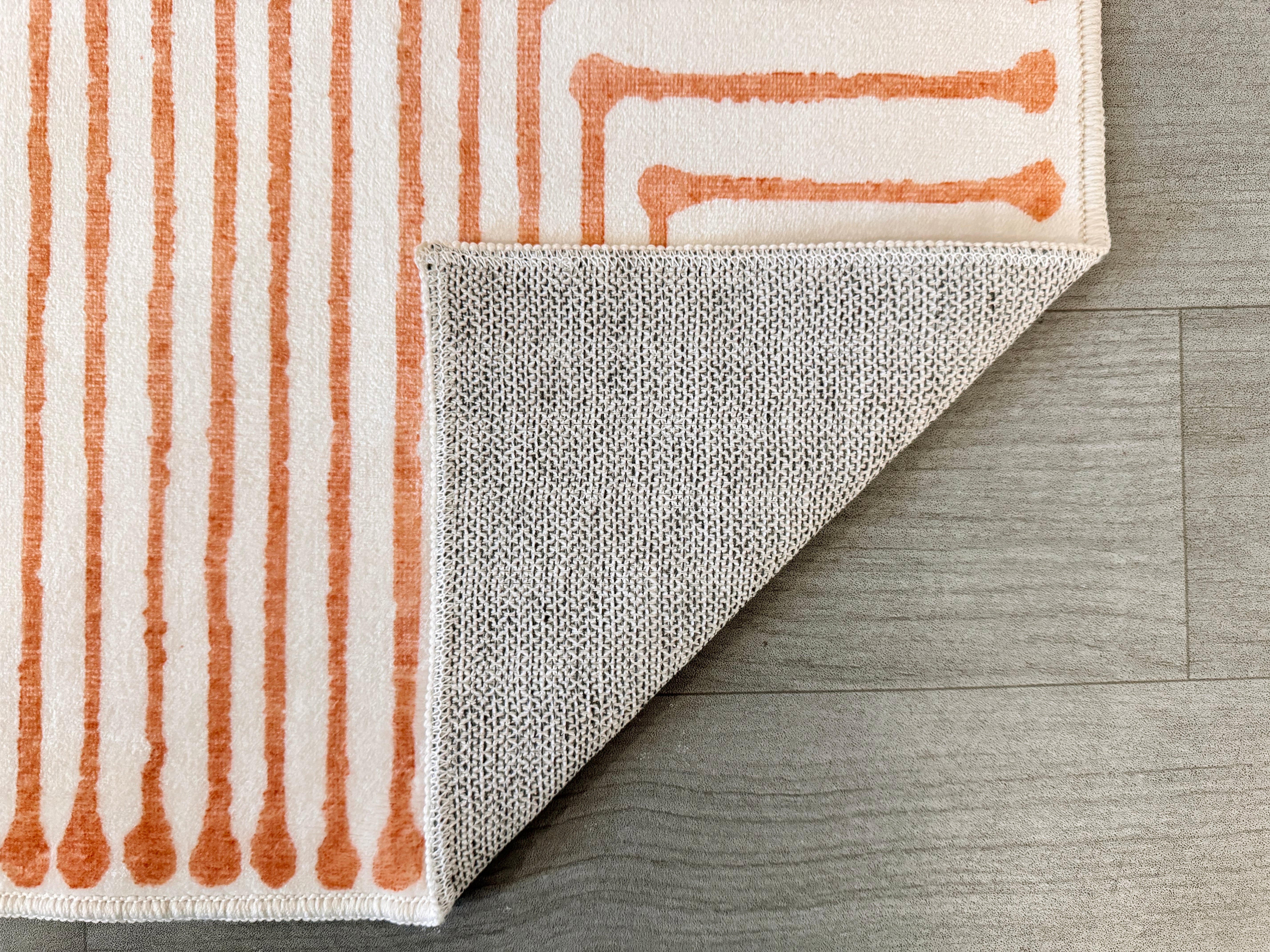 GLN Rugs Claros - Machine Washable Area Rug - Orange/Beige Home Rug