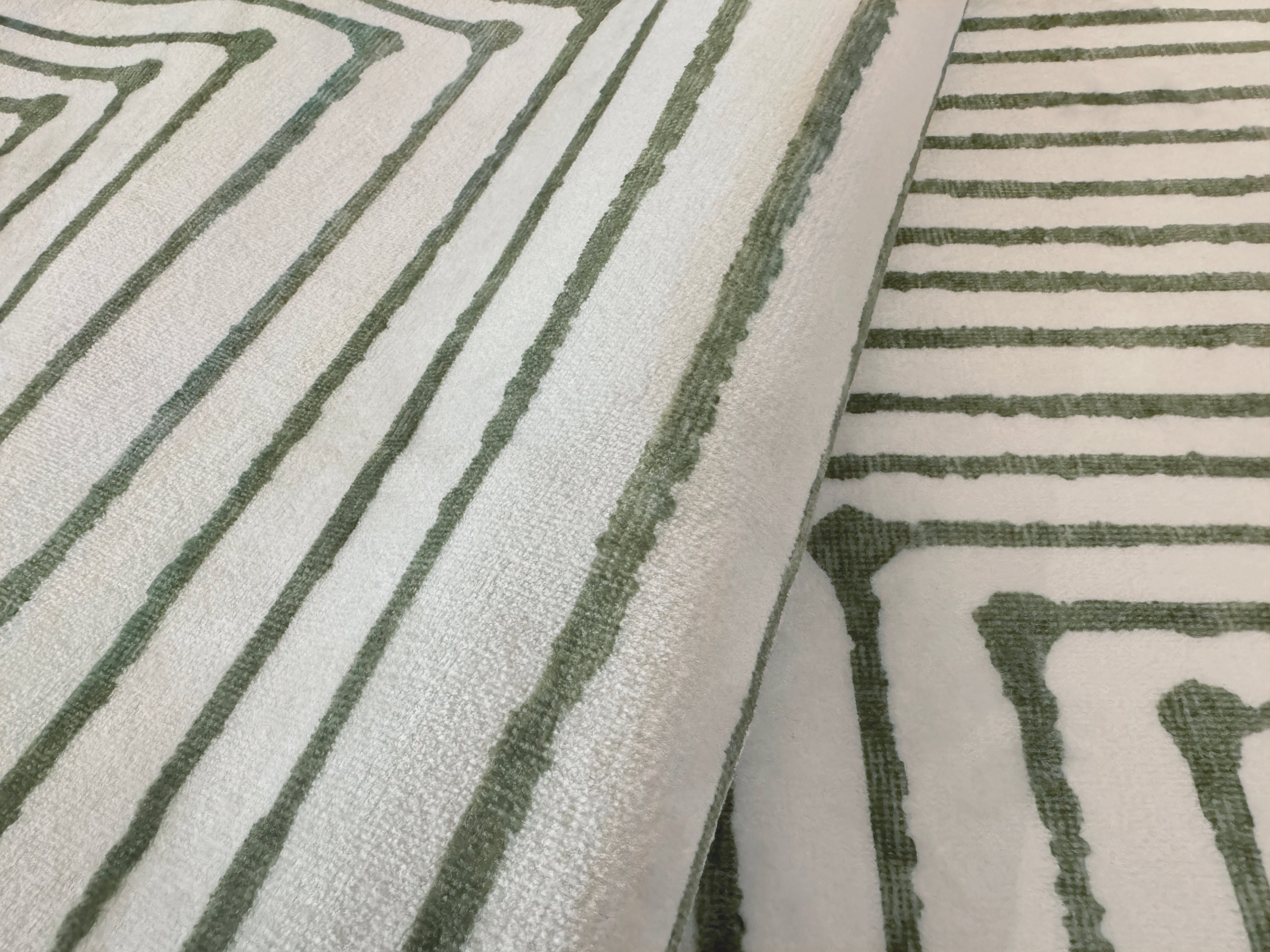 GLN Rugs Milet - Machine Washable Area Rug - Green/Beige Home Rug