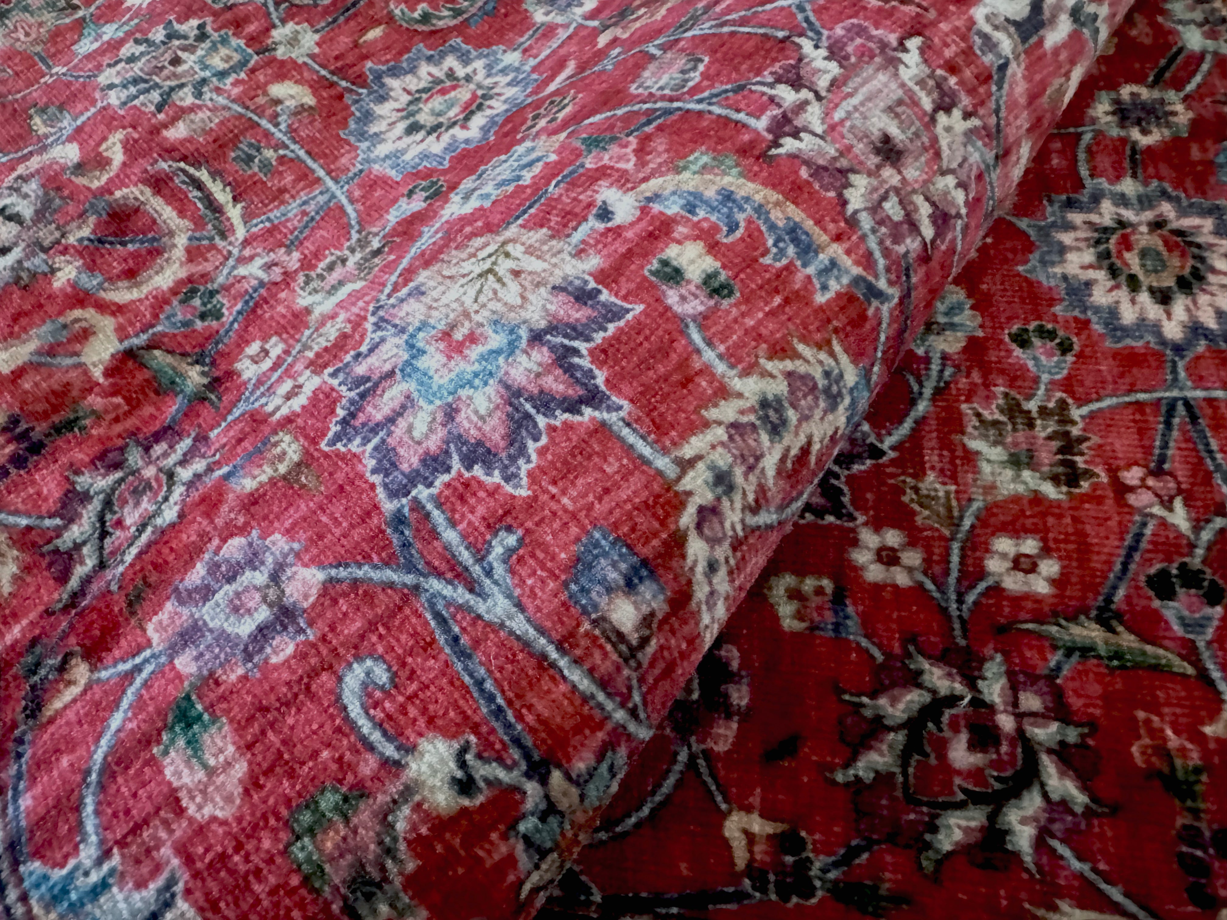 GLN Rugs Yildiz - Machine Washable Area Rug - Dark Red Home Rug